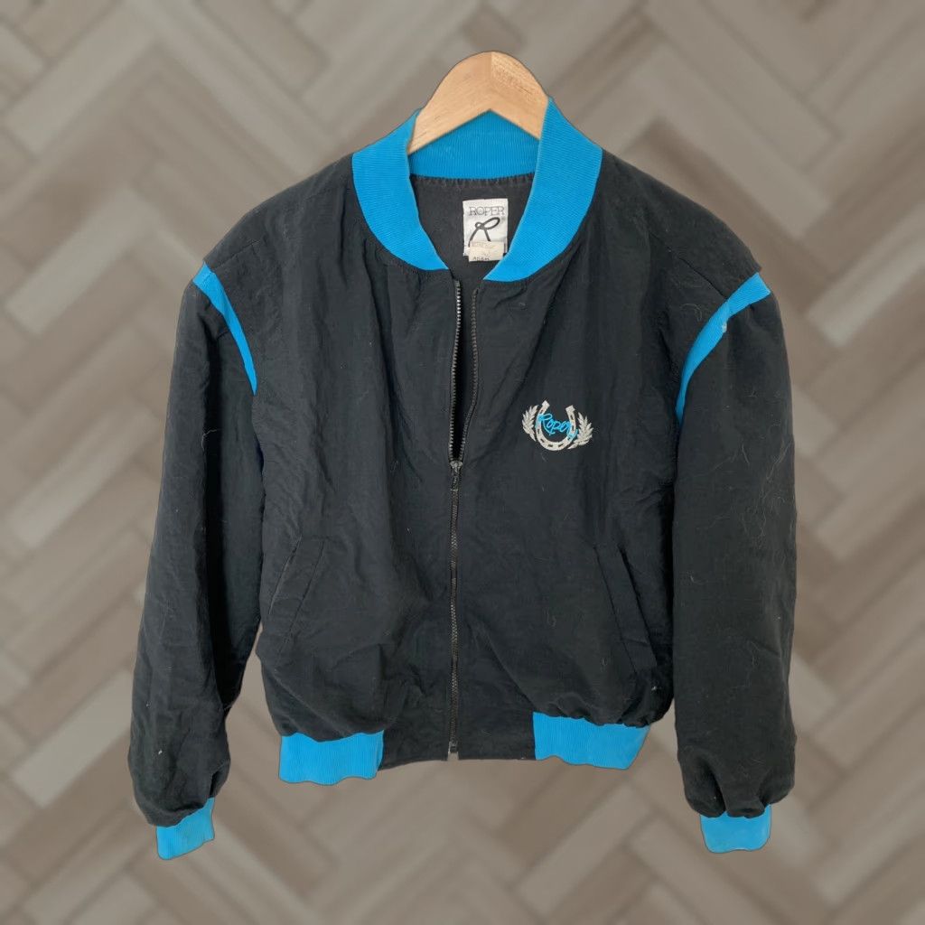 Roper VINTAGE ROPER Jacket Men's L Blue USA Embroidered Full Zip Nylon Size US L / EU 52-54 / 3 - 1 Thumbnail