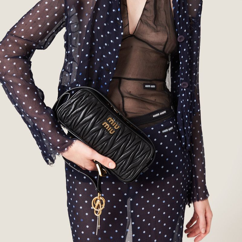 Miu Miu o1B3y1r0526 Size: OS / Matelassé Nappa Leather Shoulder Bag Size ONE SIZE - 8 Thumbnail