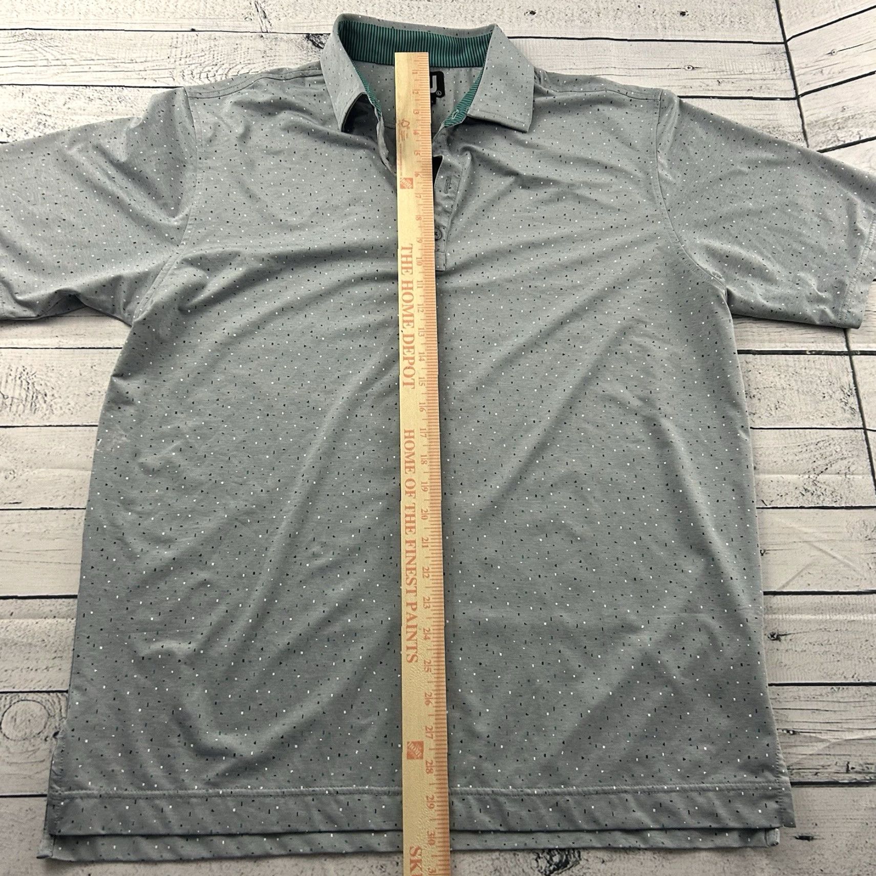 Footjoy FootJoy Confetti Print Short Sleeve Golf Polo Shirt Men's Large Gray Size US L / EU 52-54 / 3 - 3 Thumbnail