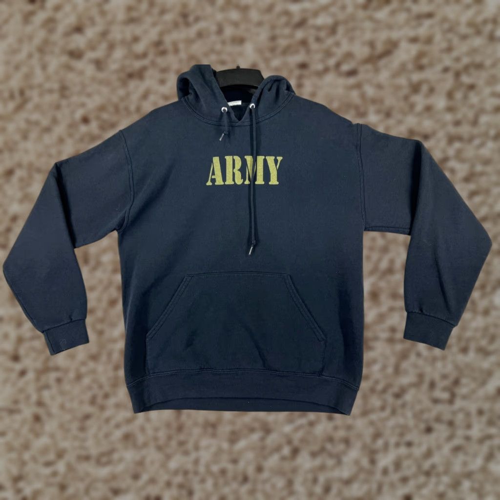Jerzees US Army Hoodie Mens Regular M Black Cotton Blend Jersey Pocket Logo Crew Neck Pullover Size US M / EU 48-50 / 2 - 1 Thumbnail