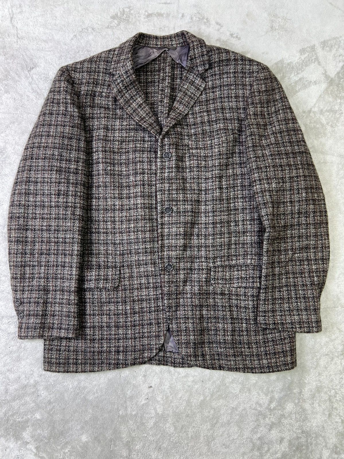 Harris Tweed Harris Tweed Pure Scottish Wool Blazer Brown Multi Check Size 40R - 1 Thumbnail