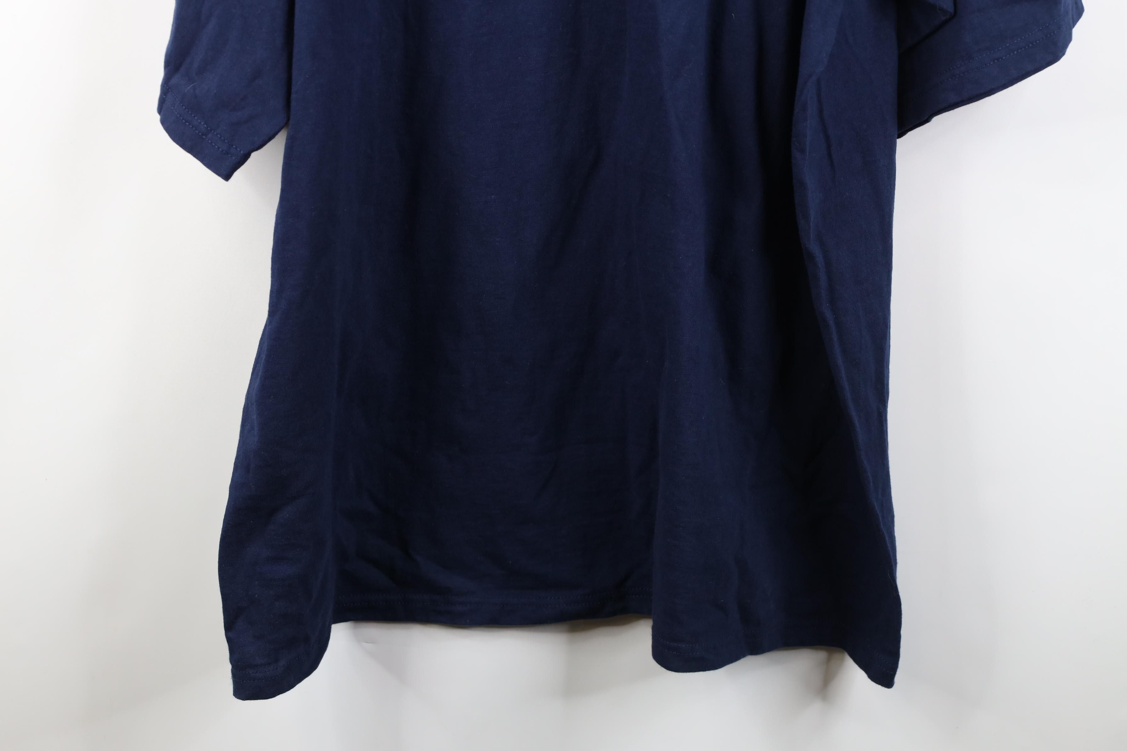 Vintage Vintage 90s Streetwear Heavyweight Cotton T-Shirt Navy Blue Size US XXL / EU 58 / 5 - 12 Thumbnail
