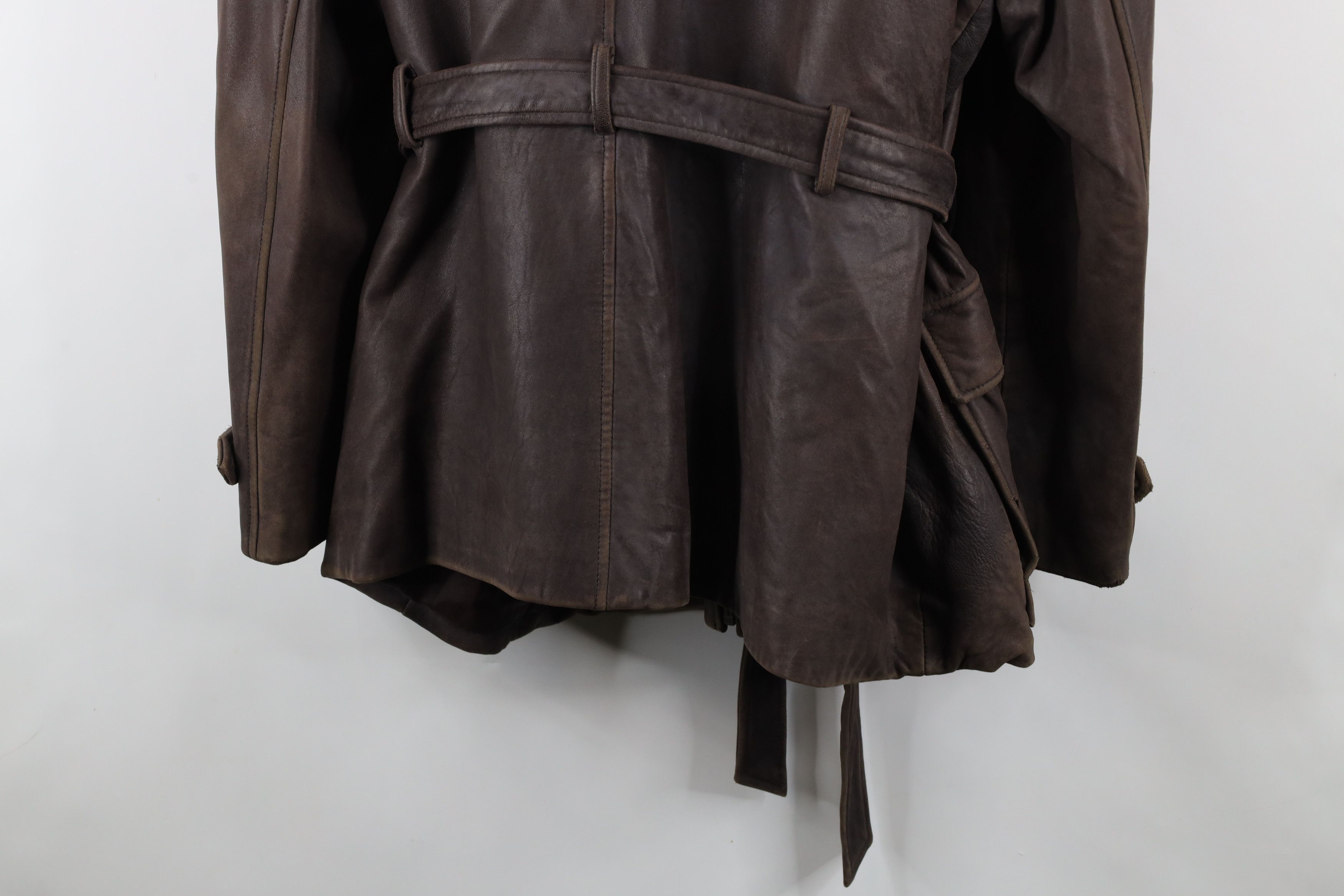 Vintage Vintage 90s Streetwear Belted Leather Motorcycle Jacket Size US XXL / EU 58 / 5 - 16 Thumbnail