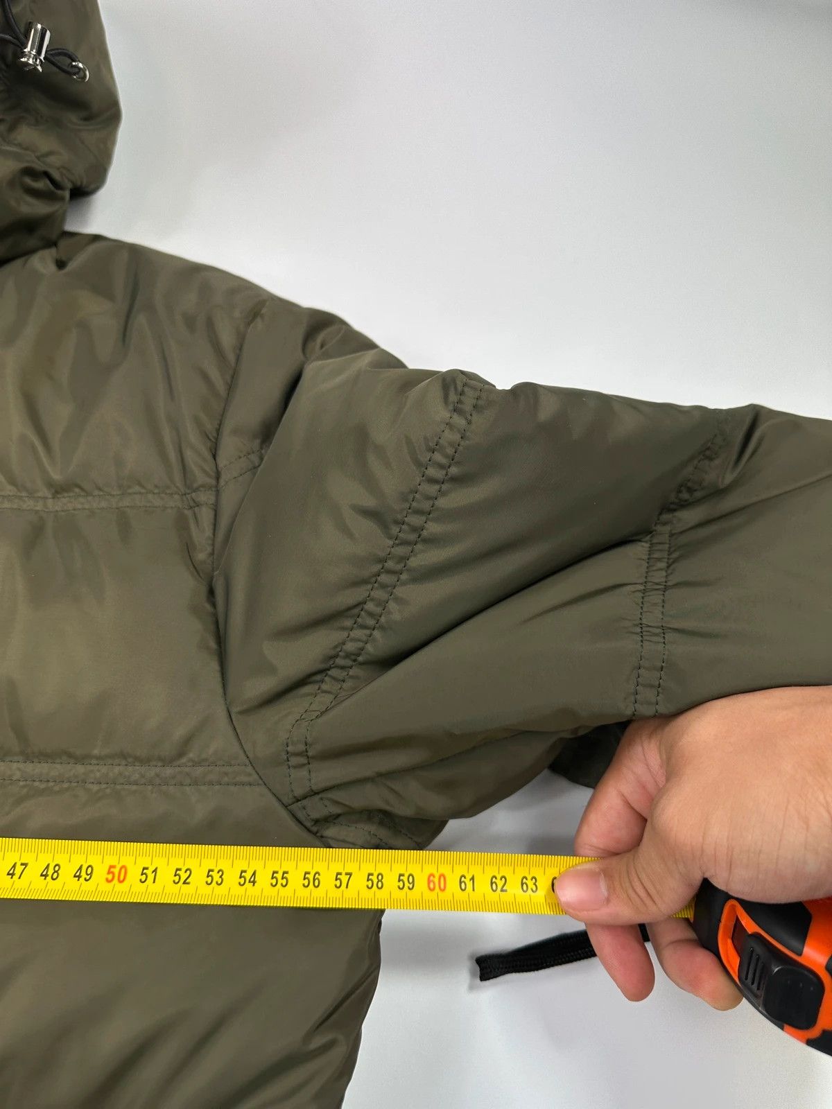 Prada Milano FW2024 Khaki Puffer Down Hooded Jacket Triangle