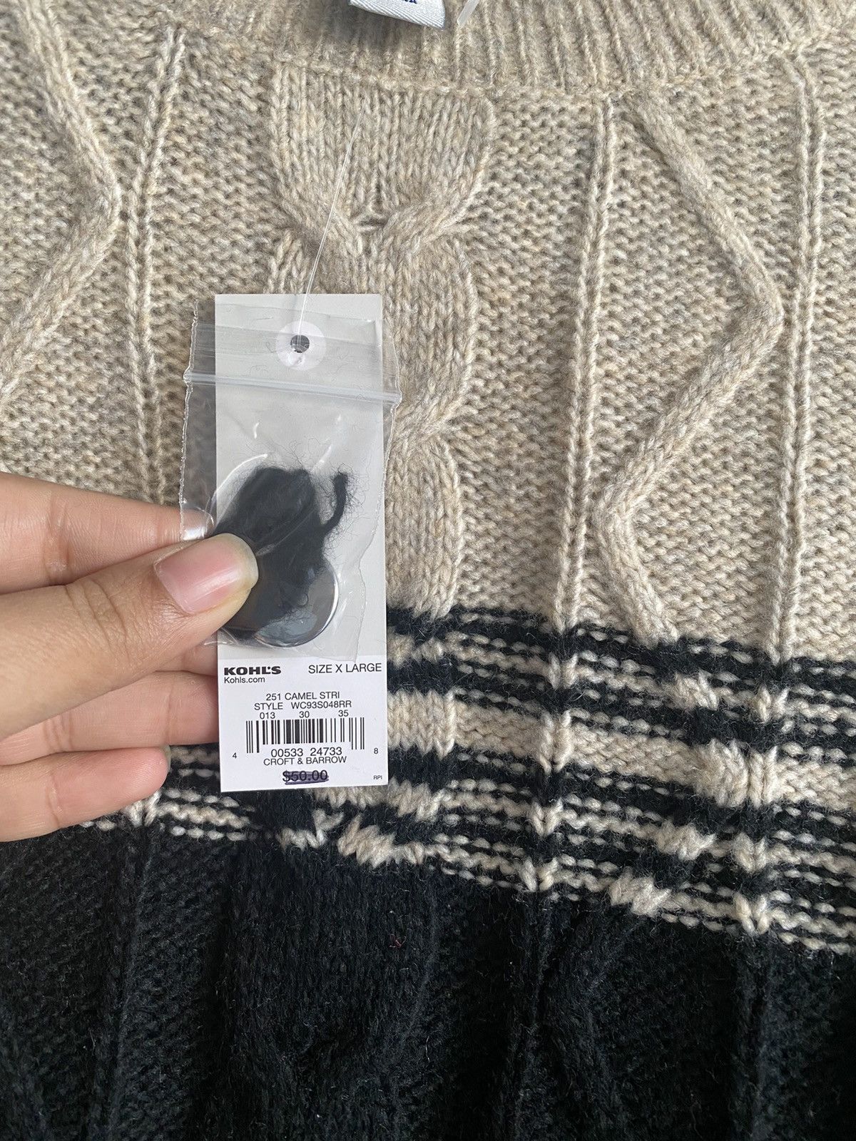 Croft & Barrow Croft & Barrow Women’s Cable Knit Striped Sweater NWT Size XL / US 12-14 / IT 48-50 - 8 Thumbnail