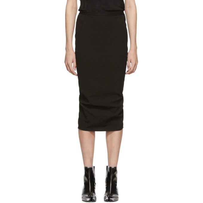 Rick Owens o1y0126 Midi Skirt in Black Size 27" / US 4 / IT 40 - 1 Thumbnail