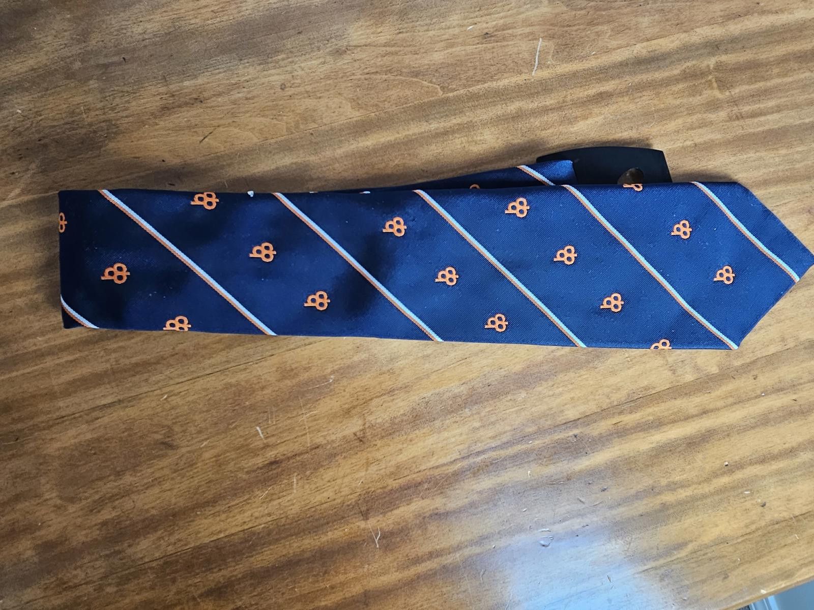 Tudor NWT Tudor Tie Navy Blue Mens Orange Pattern Size ONE SIZE - 5 Thumbnail