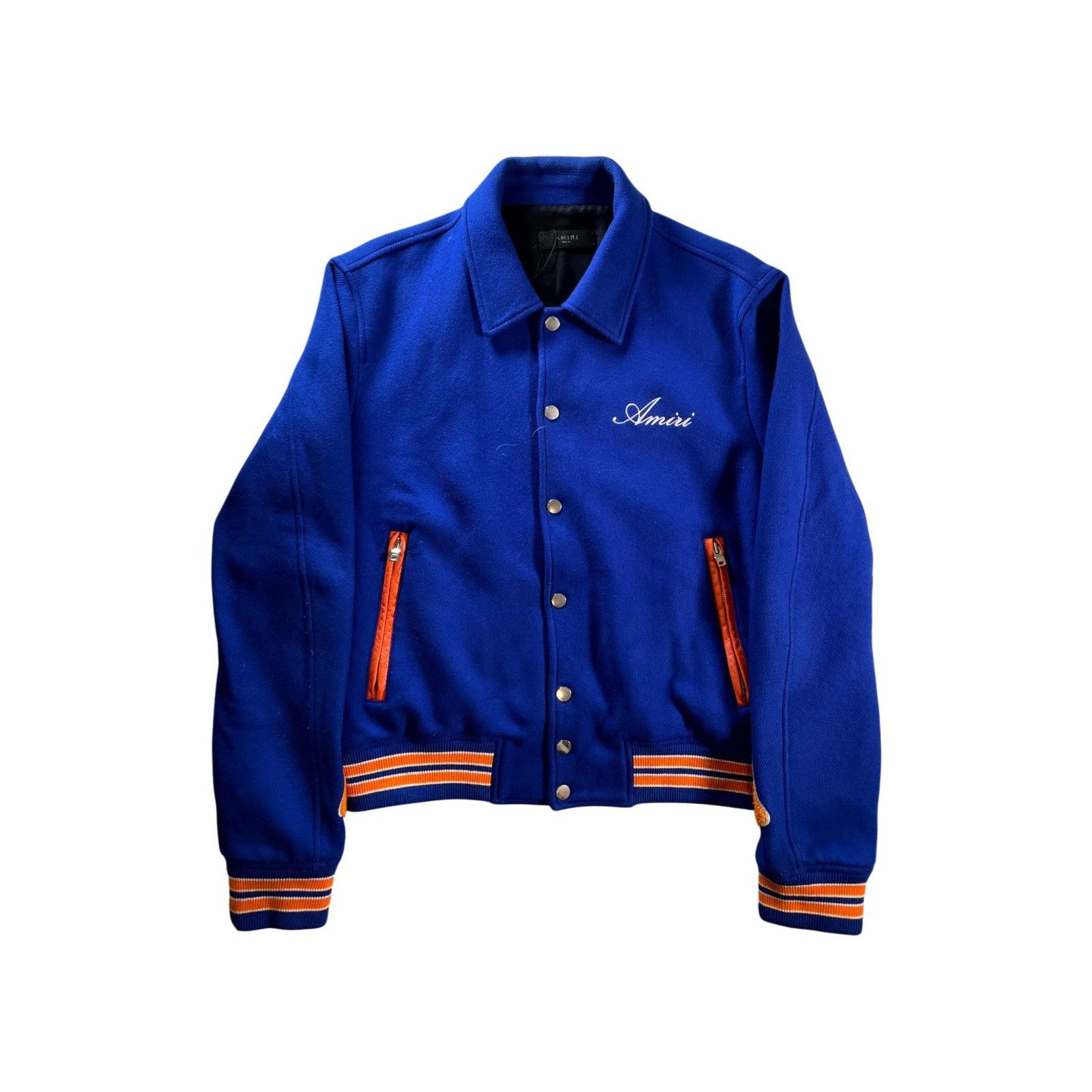 Amiri Amiri Bone Blue & Orange Varsity Jacket Size US L / EU 52-54 / 3 - 1 Thumbnail