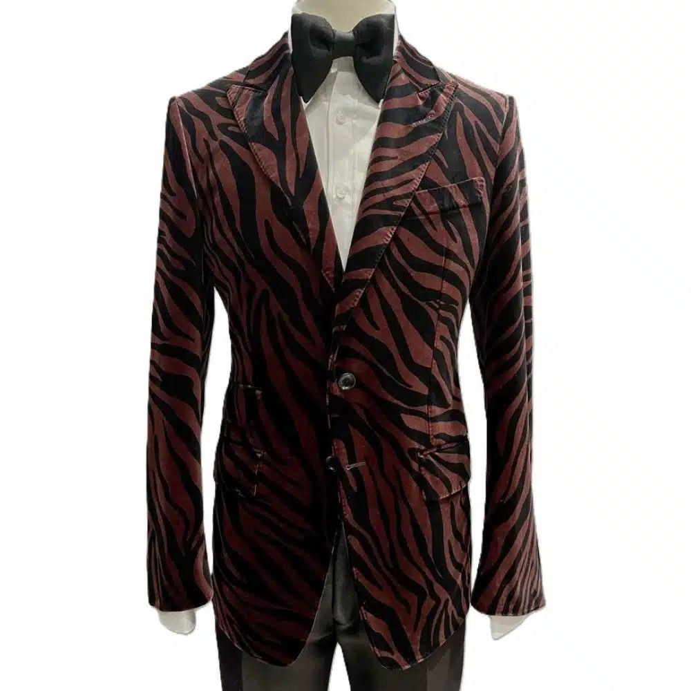 Tom Ford o1loc1c1025 JLYP01 Velvet Zebra O’connor Jacket in Brown Size US M / EU 48-50 / 2 - 1 Thumbnail