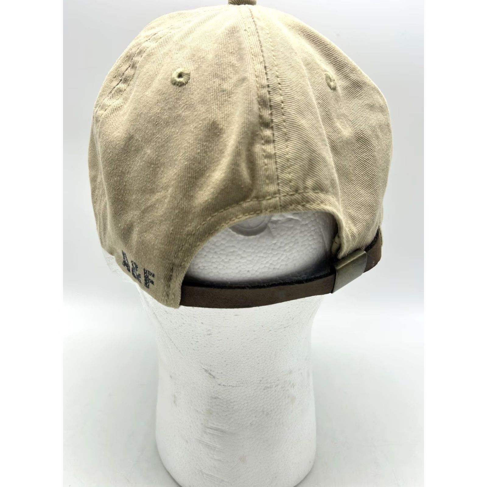 Abercrombie & Fitch VINTAGE Abercrombie & Fitch Baseball Cap Womens One Size Beige Leather Strap Adjustable Small Dad Hat USA Casual Baseball Cap Ladies Men? Size ONE SIZE - 5 Thumbnail