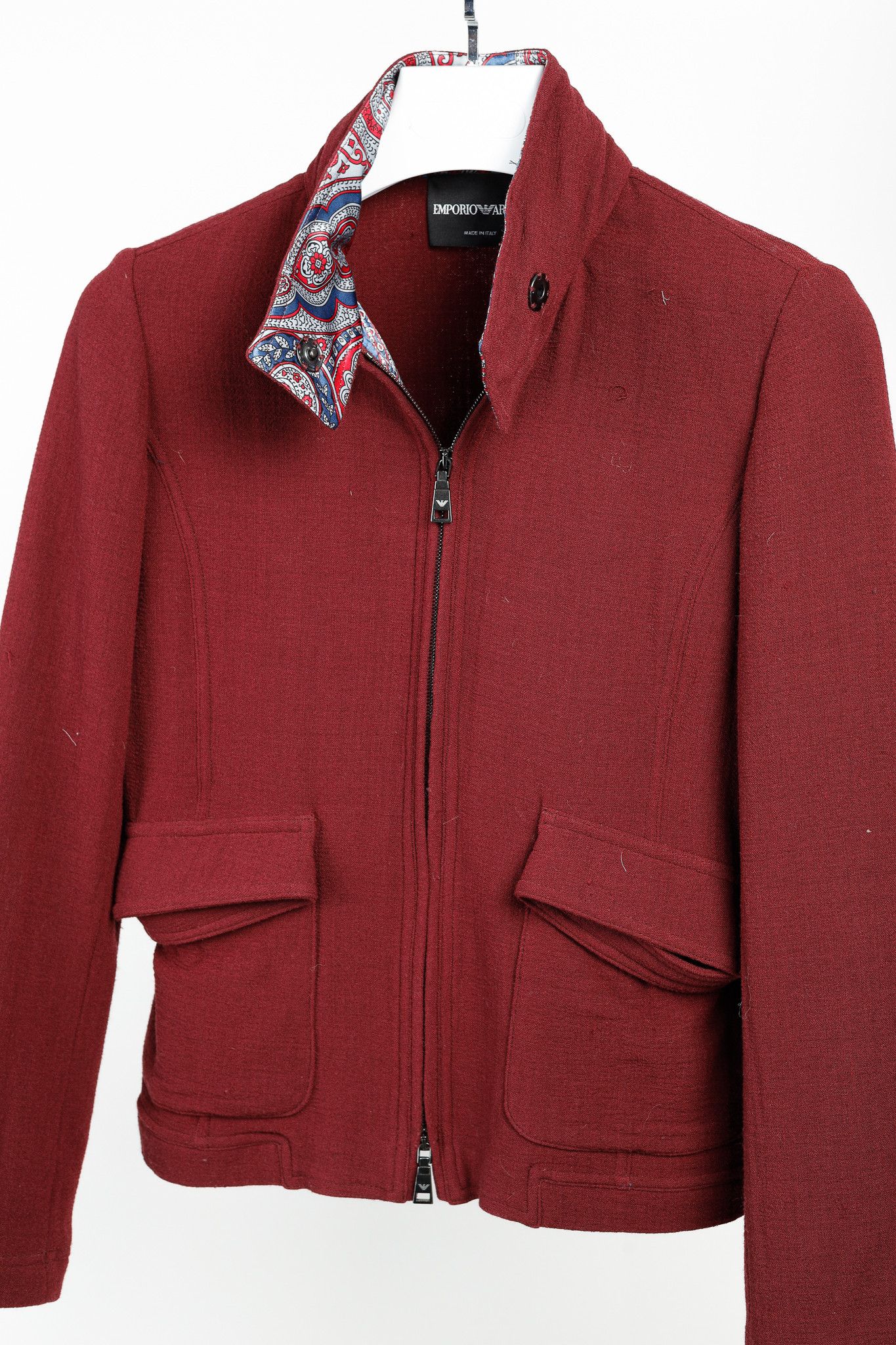 Emporio Armani Emporio Armani 2010 Wool-Blend Jacket with Paisley Trim Size XS / US 0-2 / IT 36-38 - 3 Thumbnail