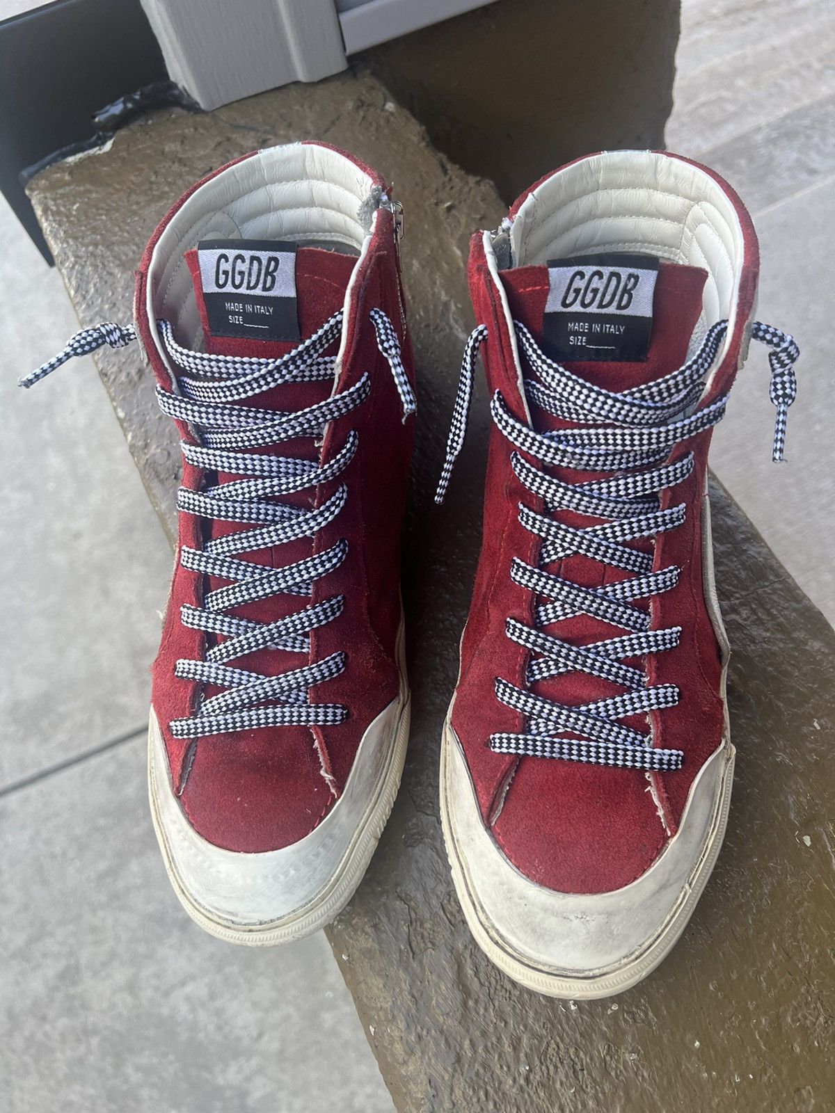 image of Golden Goose Slide Hi-Top Sneakers in Red, Men's (Size 10)
