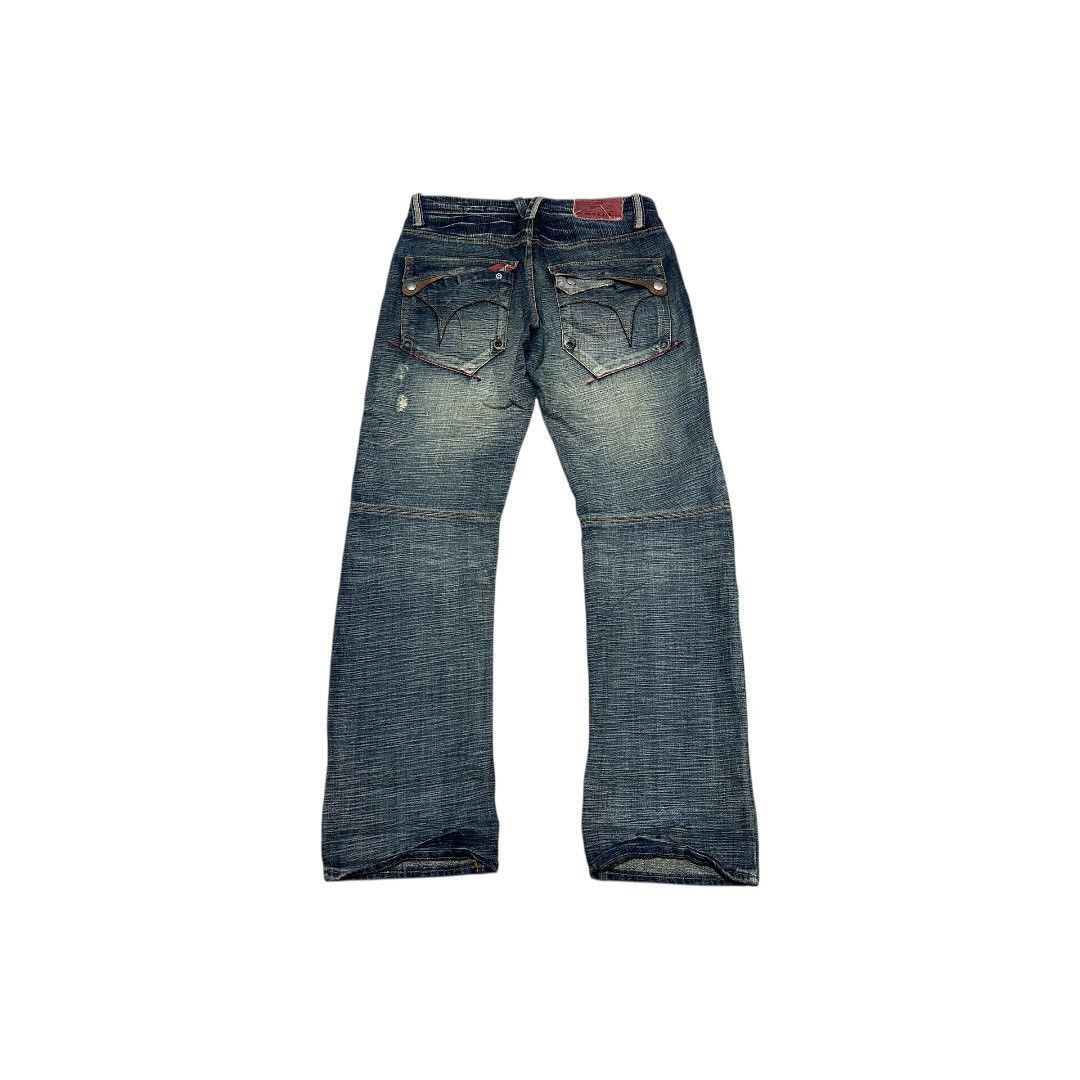 Japanese Brand 🔥Sick Y2K Tough Jeansmith Flared Denim LGB Size US 36 / EU 52 - 7 Thumbnail