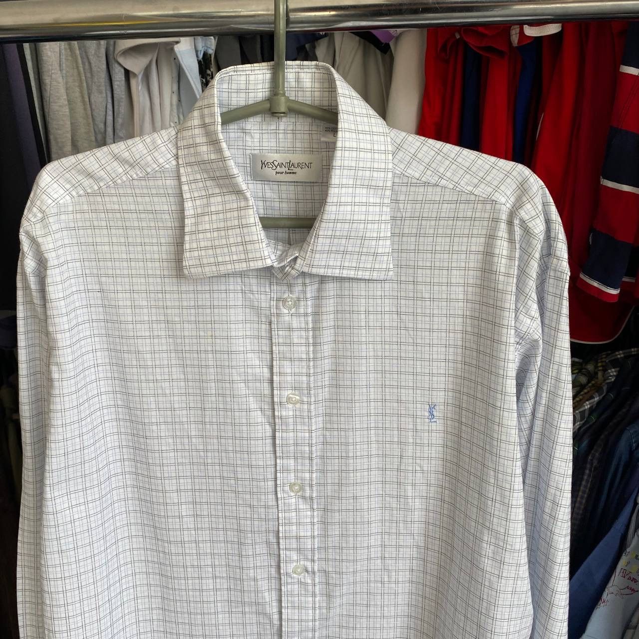 Vintage × Yves Saint Laurent Luxury Yves Saint Lauren small logo vintage designer shirt Size US L / EU 52-54 / 3 - 2 Thumbnail