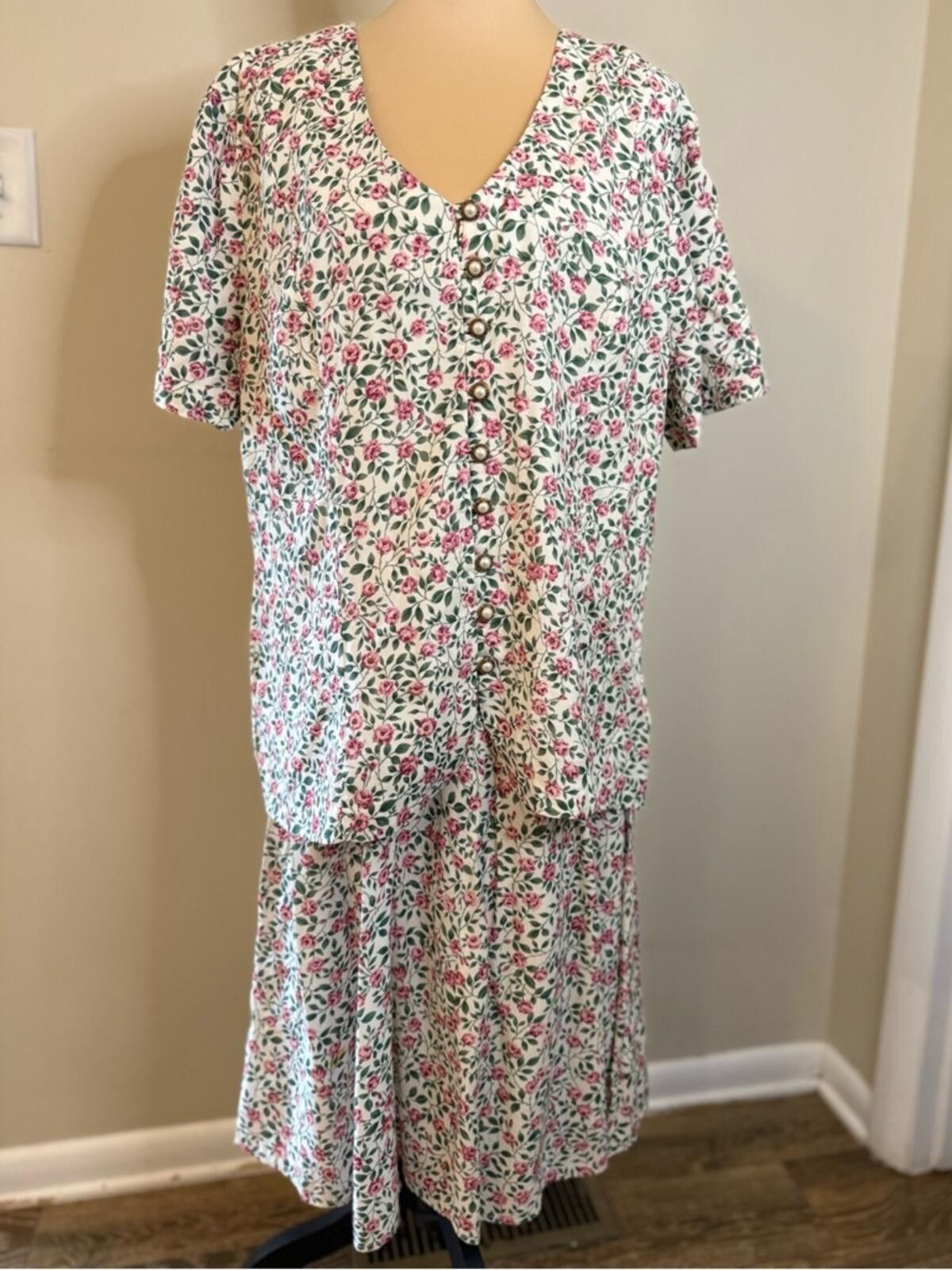 Other Vintage floral rose midi dress attached skirt & jacket XL/1X Size M / US 6-8 / IT 42-44 - 6 Thumbnail