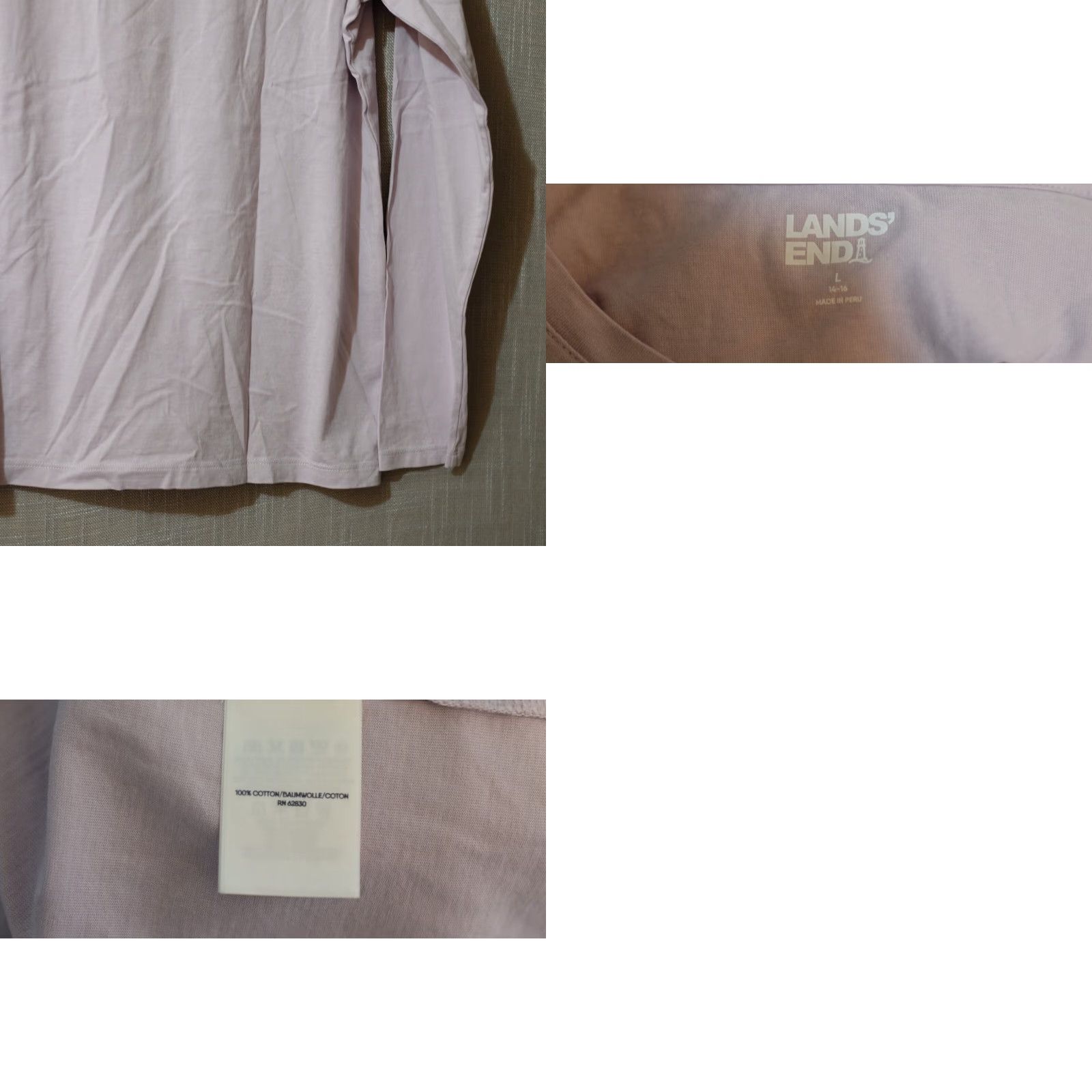 Lands' End Lands' End Relaxed Fit Long Sleeve Tee Purple Cotton Womens L VINTAGE? Size L / US 10 / IT 46 - 8 Thumbnail