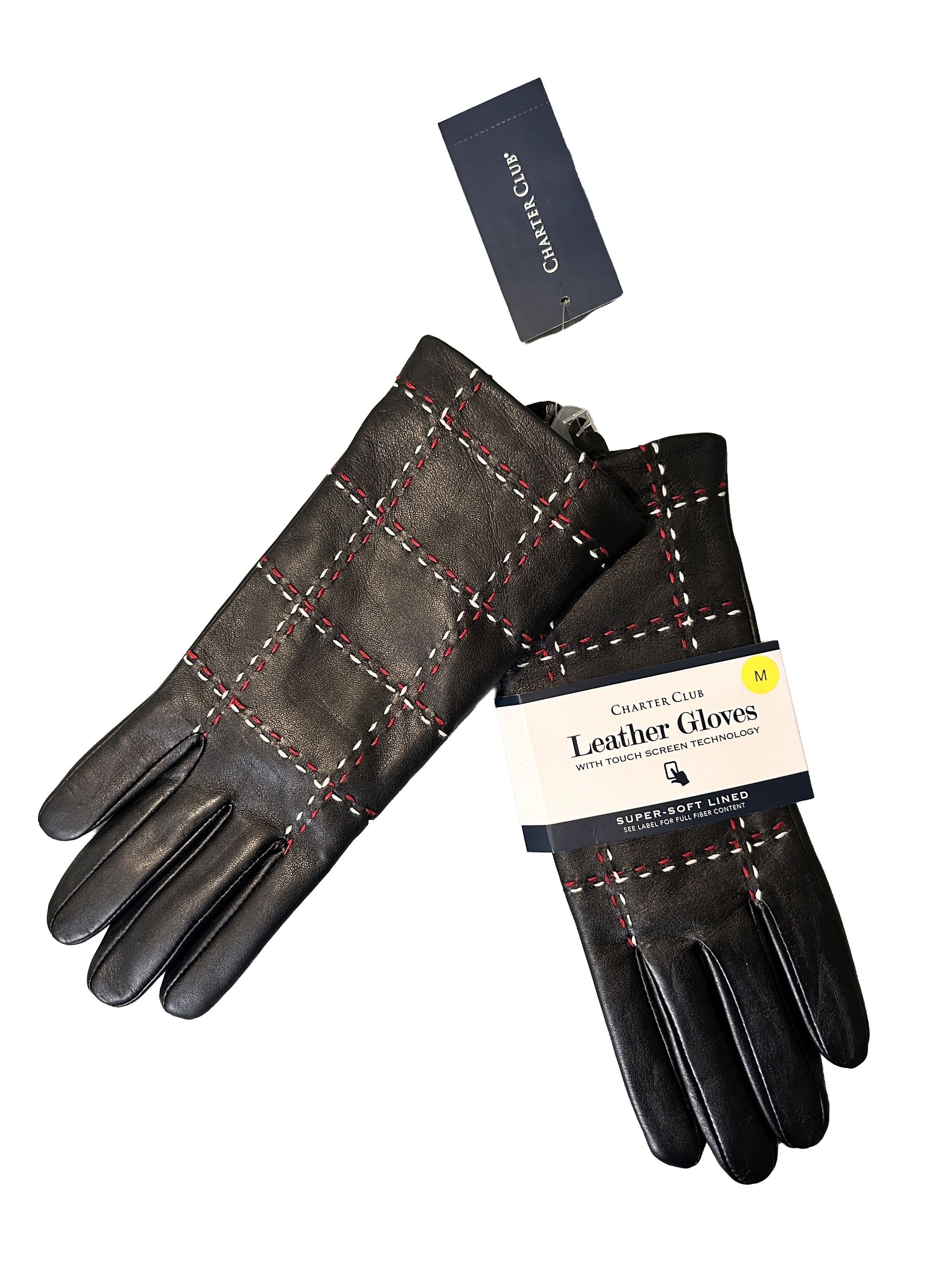 (size M) Genuine Leather Touchscreen Gloves Warm & Soft
