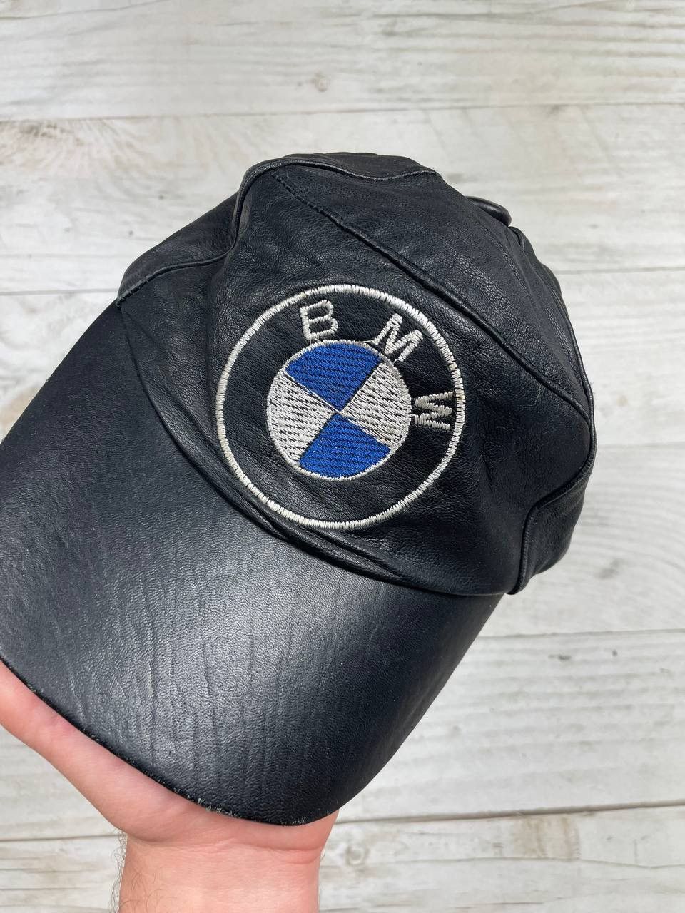 Vintage Vintage BMW Leather Cap 90s Racing NASCAR Size ONE SIZE - 2 Thumbnail