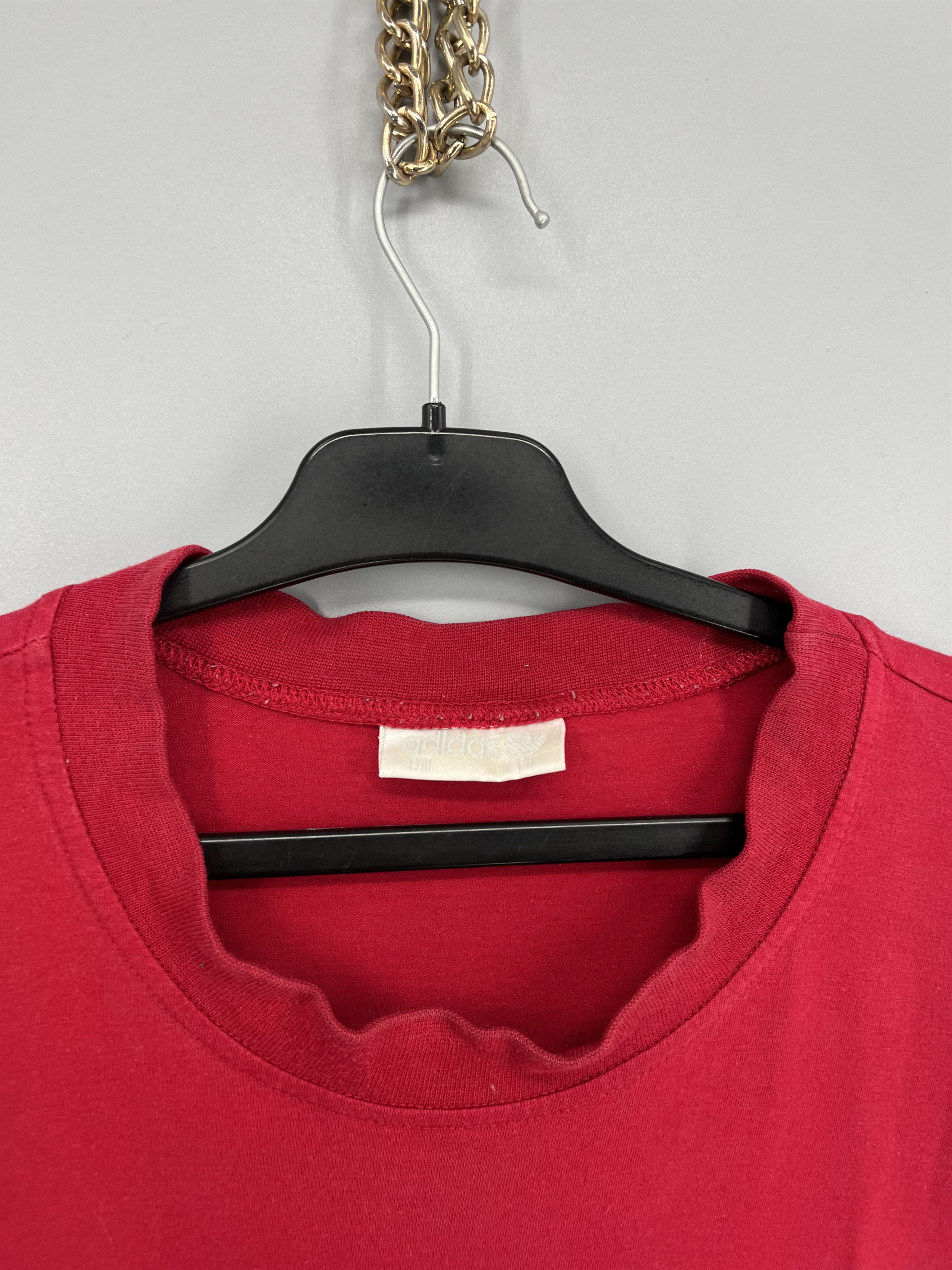 Adidas Vintage 90s Adidas T-Shirt – Red Trefoil Running Graphic Tee Size US M / EU 48-50 / 2 - 7 Thumbnail