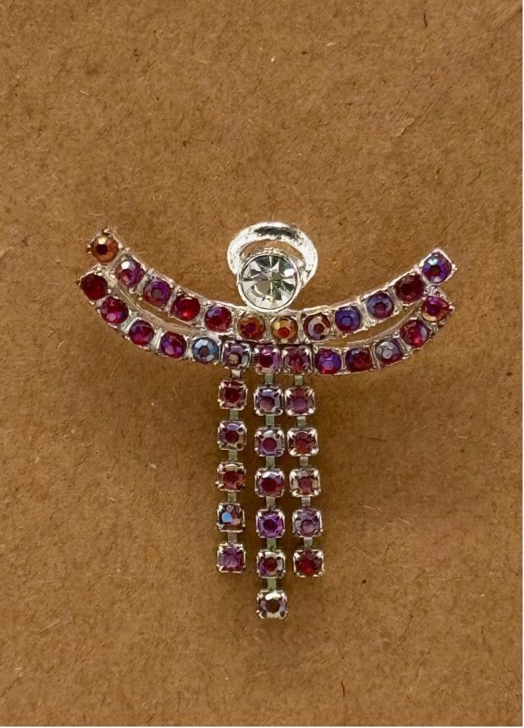 The Unbranded Brand Vintage Avon NR Reds/Purples Rhinestone Angel Pin Size ONE SIZE - 1 Thumbnail