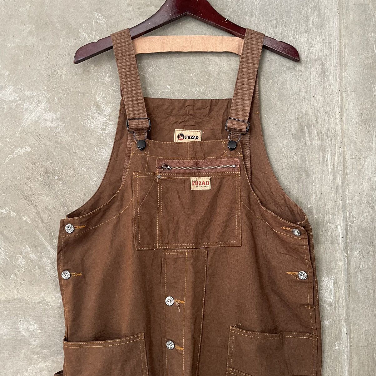 Other Fuzao Brand Overall Cotton Duck Twill Canvas Brown Size US 42 / EU 58 - 1 Thumbnail