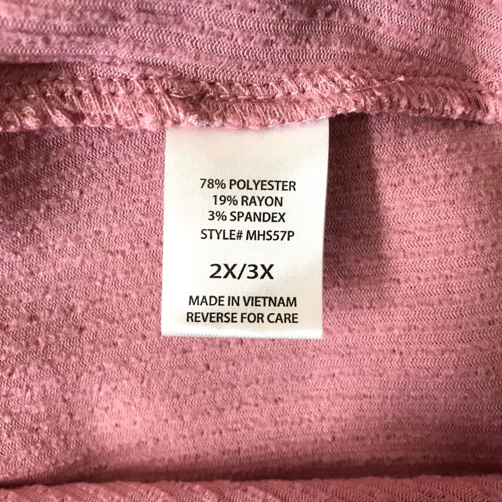 Vintage VINTAGE ANDREE BY UNIT Pink Waffle Knit Oversized Dolman Sleeve Top 2X 3X Size XXL / US 16-18 / IT 52-54 - 8 Thumbnail