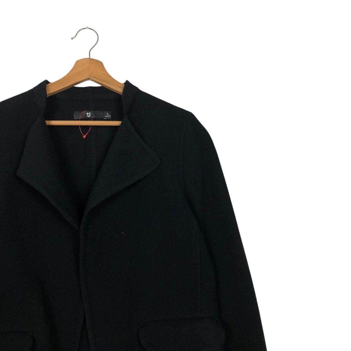 Jil Sander 🔥RICH BLACK CROPPED WOOL JACKET BIKER JILL SANDER J+ UNIQLO Size L / US 10 / IT 46 - 8 Thumbnail