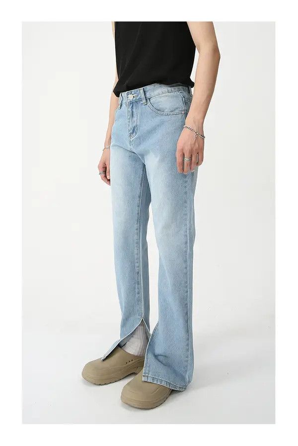 Japanese Brand Japanese light blue split slim jeans Size US 32 / EU 48 - 2 Thumbnail