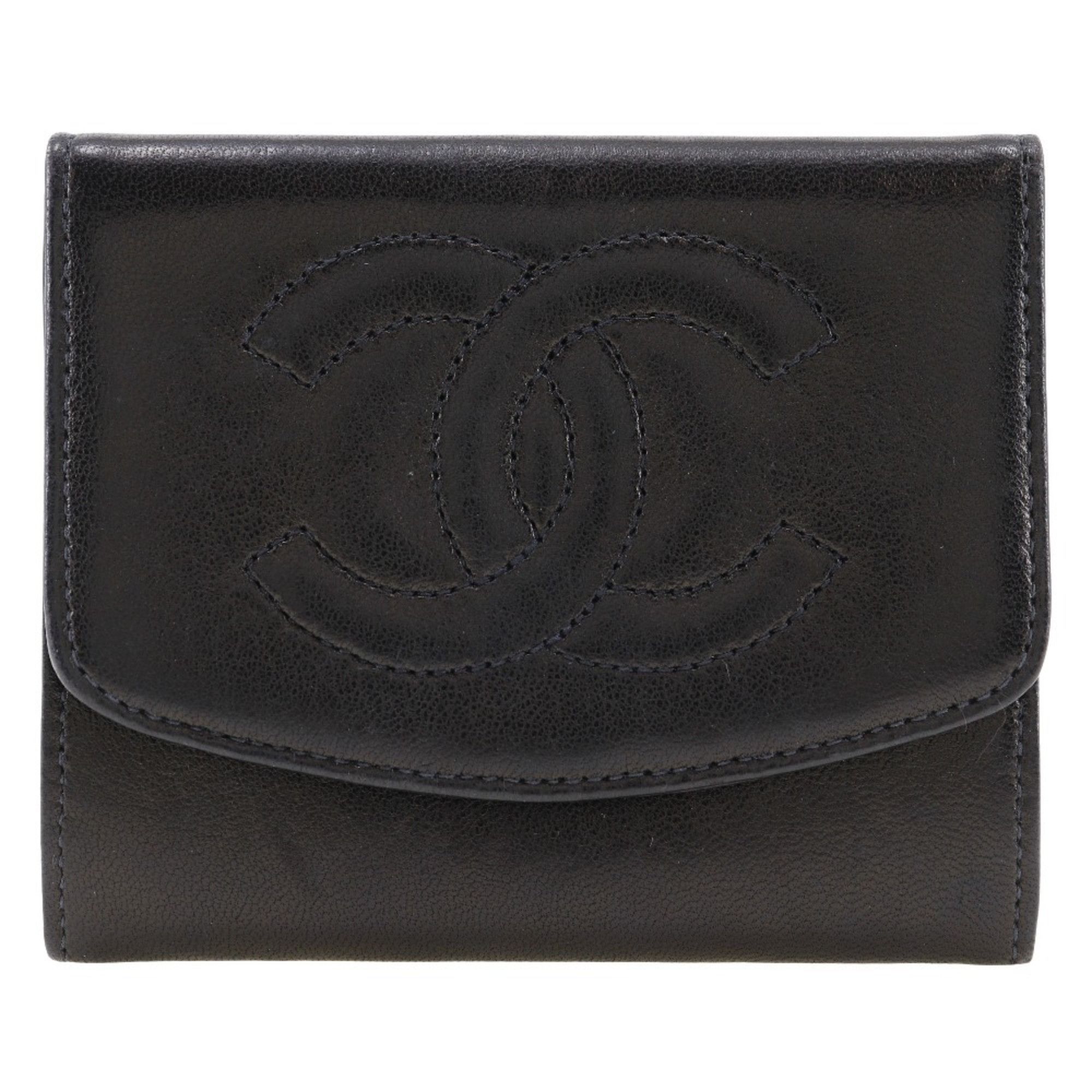 Chanel CHANEL COCO Mark coin case, lambskin, 1993, black, snap button, Mark, women's Size ONE SIZE - 1 Thumbnail