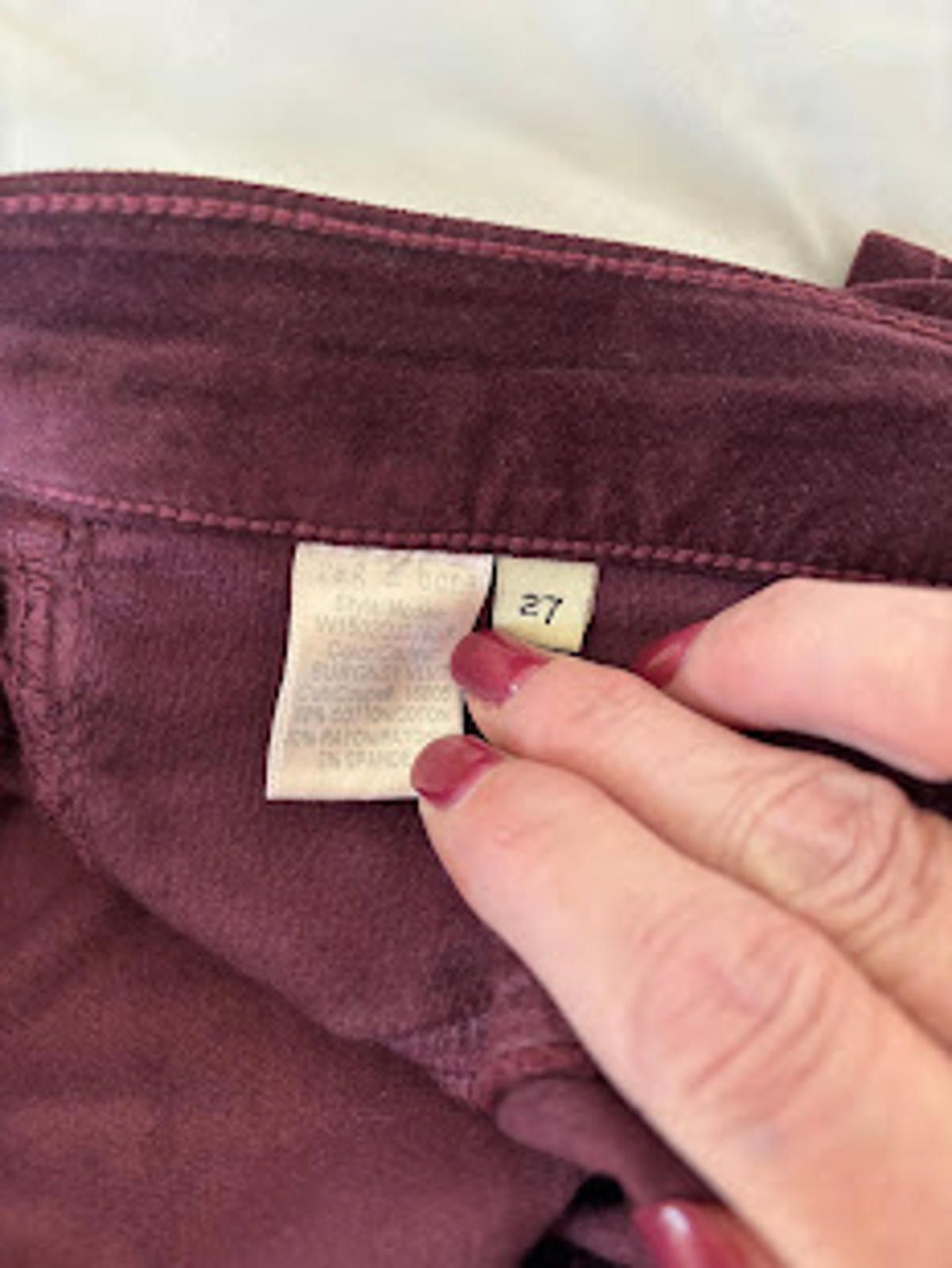 Rag & Bone Rag & Bone High Rise Skinny Velvet Size 27 Burgundy NWOT Size 27" / US 4 / IT 40 - 6 Thumbnail