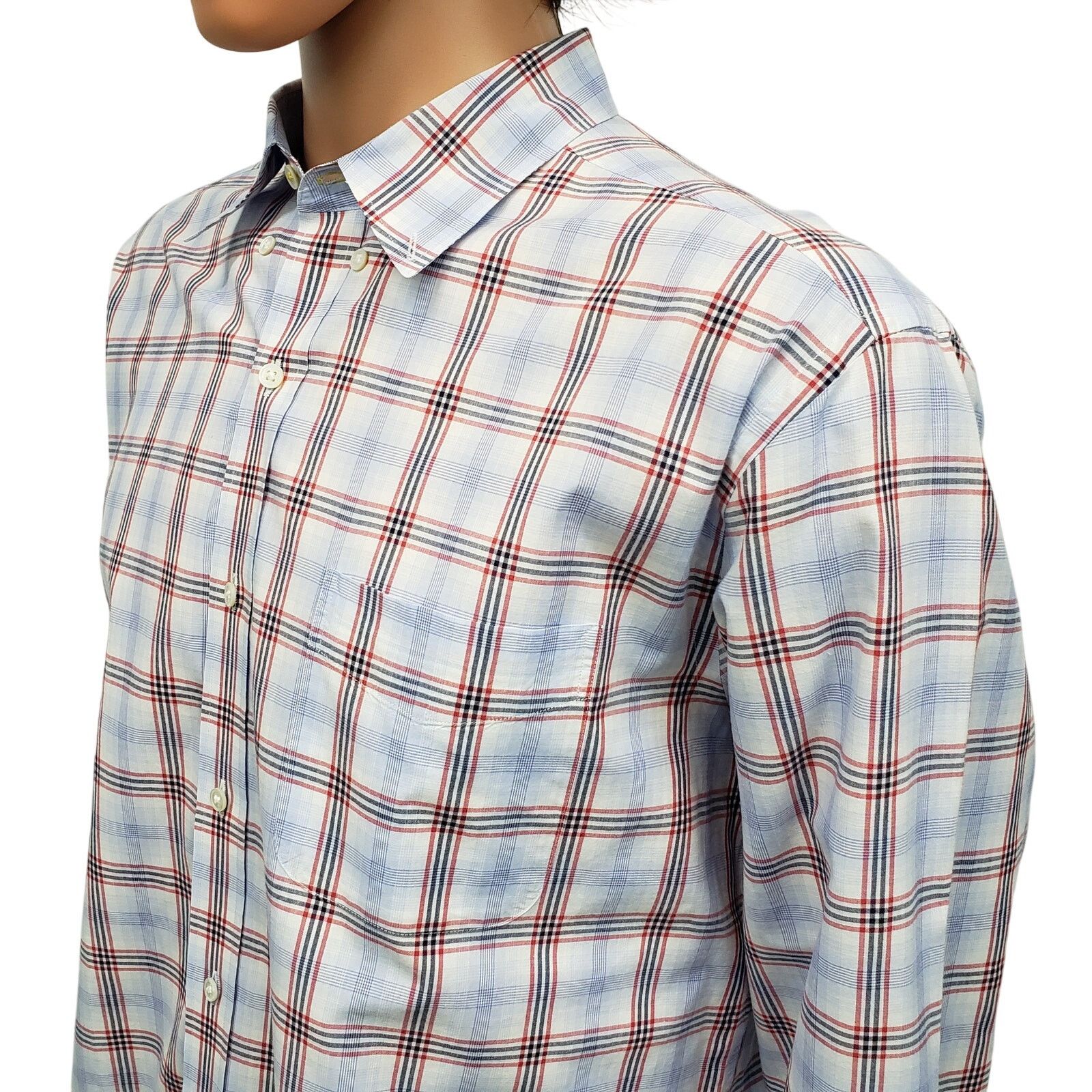 J.McLaughlin J. McLaughlin Contrast Collar Flip Cuff Shirt XL Plaid Check Size US XL / EU 56 / 4 - 9 Thumbnail