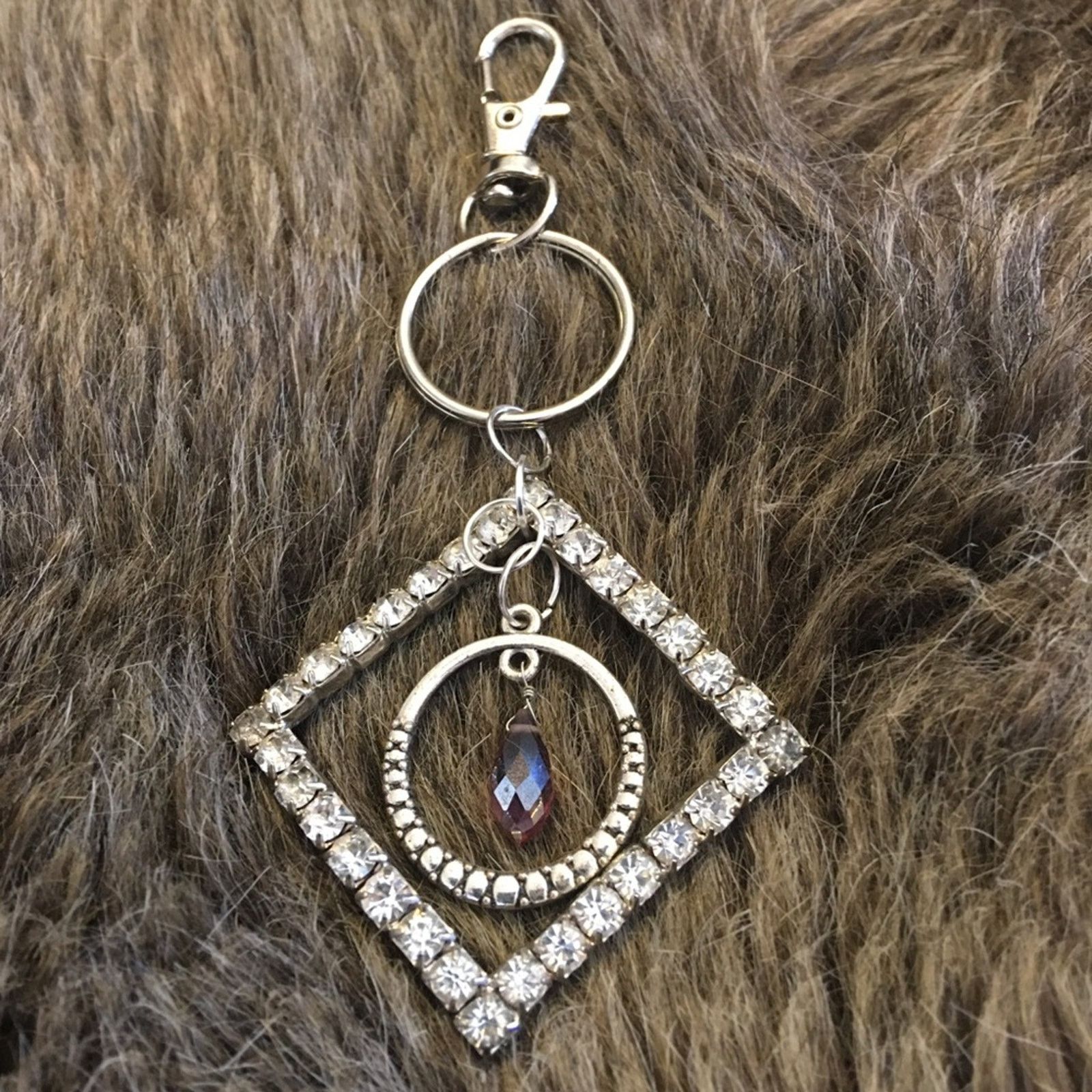 Handmade Vintage repurpose salvaged estate gem keychain Size ONE SIZE - 4 Thumbnail