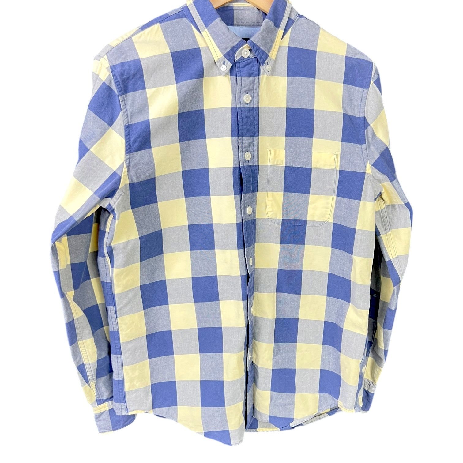 Abercrombie & Fitch Men's Abercrombie & Fitch Blue Yellow Plaid Shirt - Size Med Size US M / EU 48-50 / 2 - 1 Thumbnail