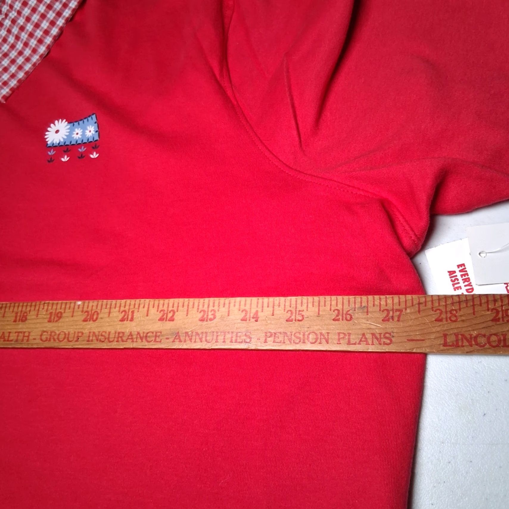 Vintage VINTAGE Melrose Woman Shirt Plus Size 2X Red Collared T Shirt Plaid Daisy Womens 2X Knit Top Shirt Size XXL / US 16-18 / IT 52-54 - 7 Thumbnail