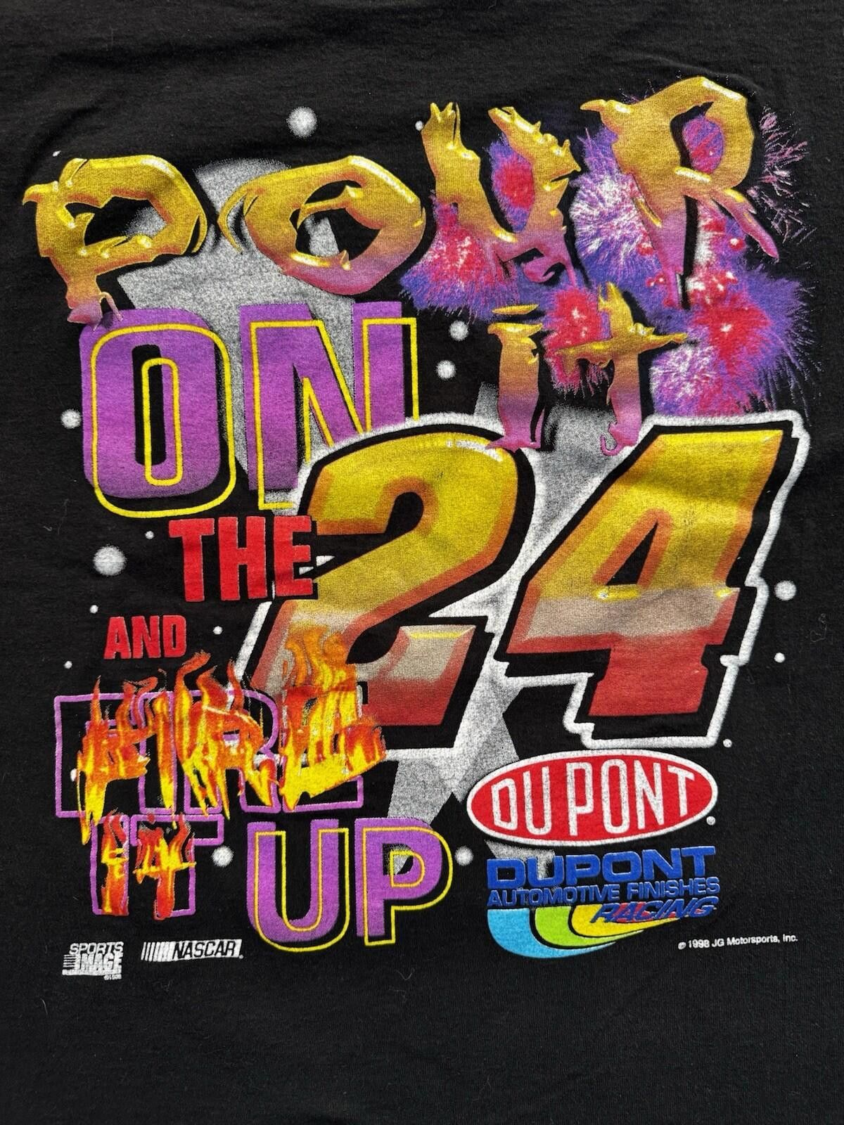 NASCAR Vintage 90s Jeff Gordon NASCAR 50 Anniv. Night Fire Shirt L Size ONE SIZE - 4 Thumbnail