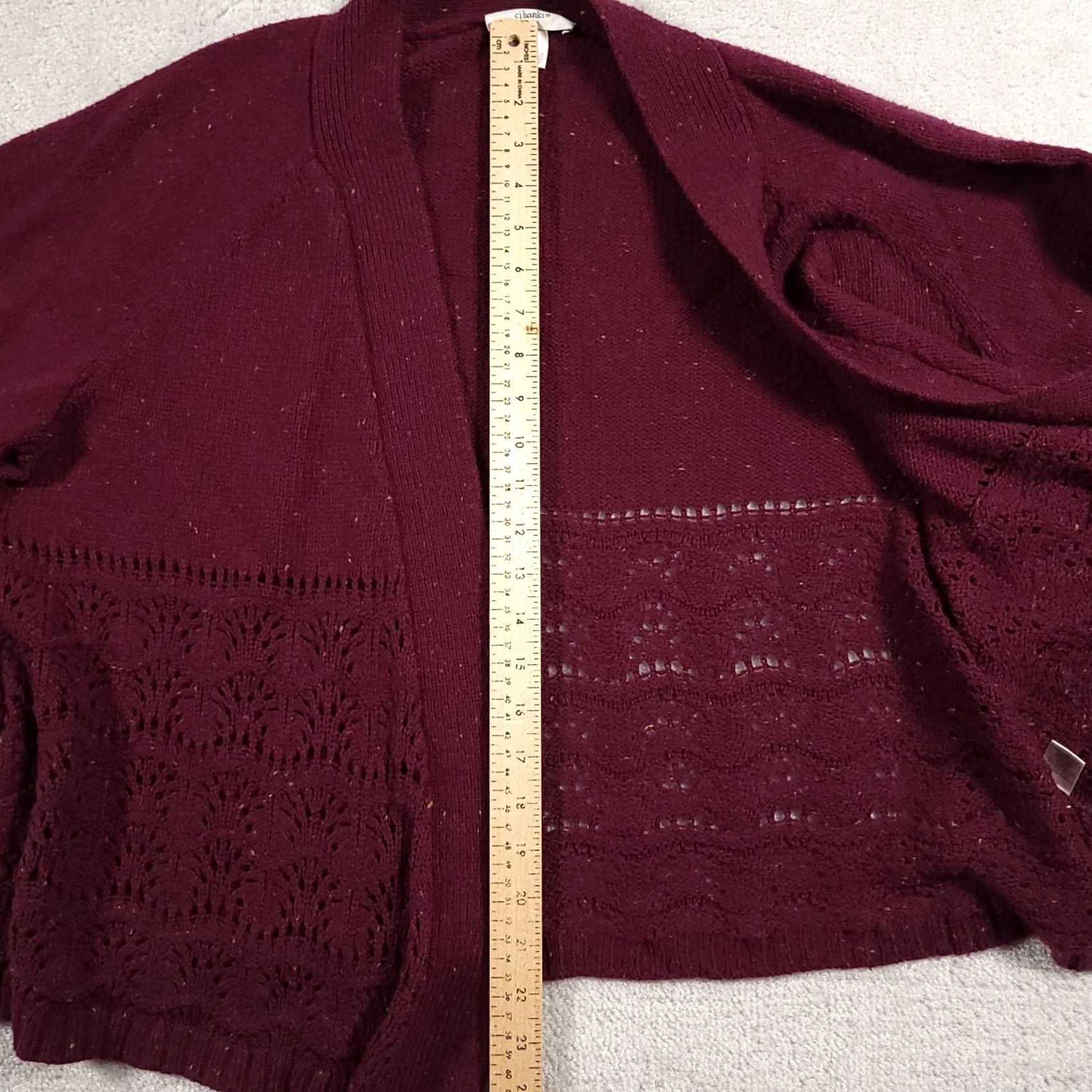 Vintage CJ Banks Cardigan Sweater Womens 2X Plus Red Open Front Open Knit Heavyweight All Seasons Fall Winter Spring Ladies Mens Womens Size XXL / US 16-18 / IT 52-54 - 6 Thumbnail