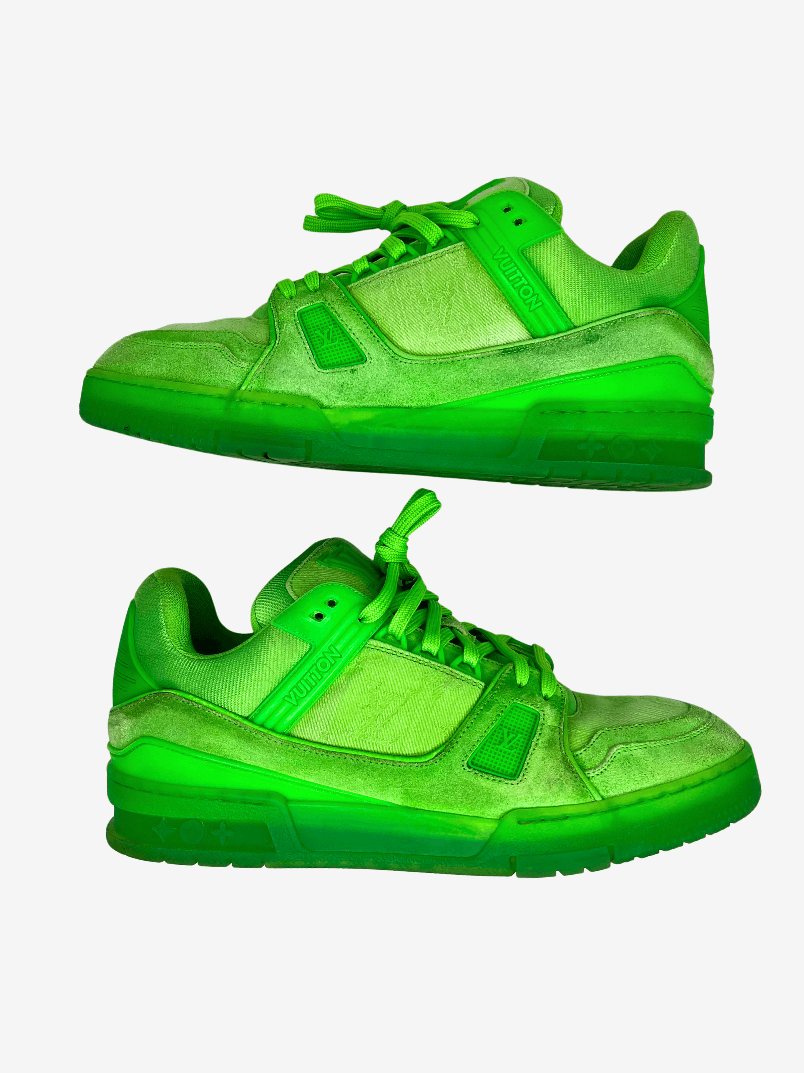 Louis Vuitton Lime Green Suede Trainer Sneaker