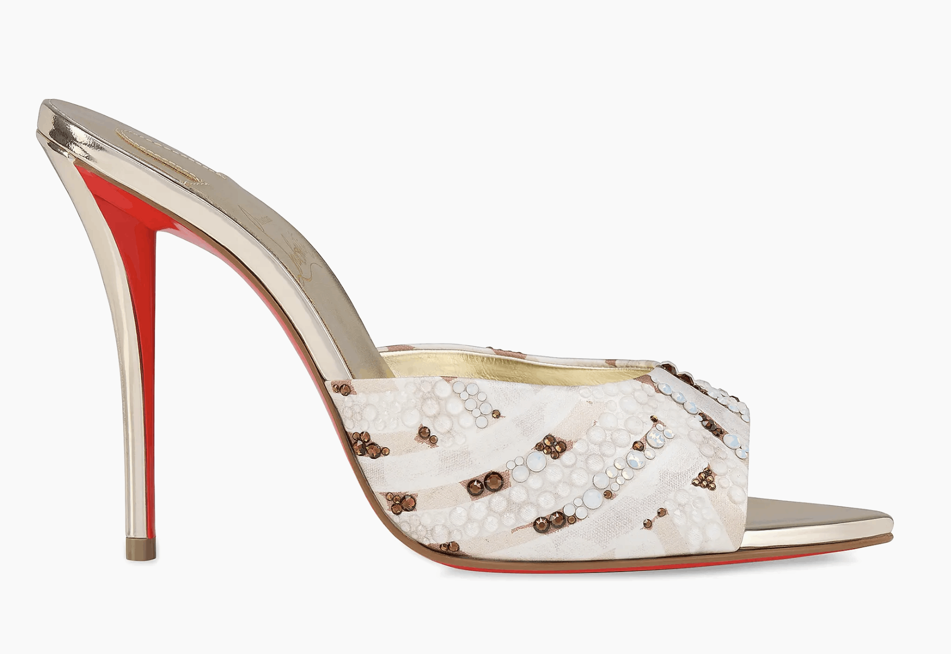 Christian Louboutin Miss Z Mule Gaagal Strass 100 Backless Sandal Heel Pump 37 Size US 7 / IT 37 - 3 Thumbnail