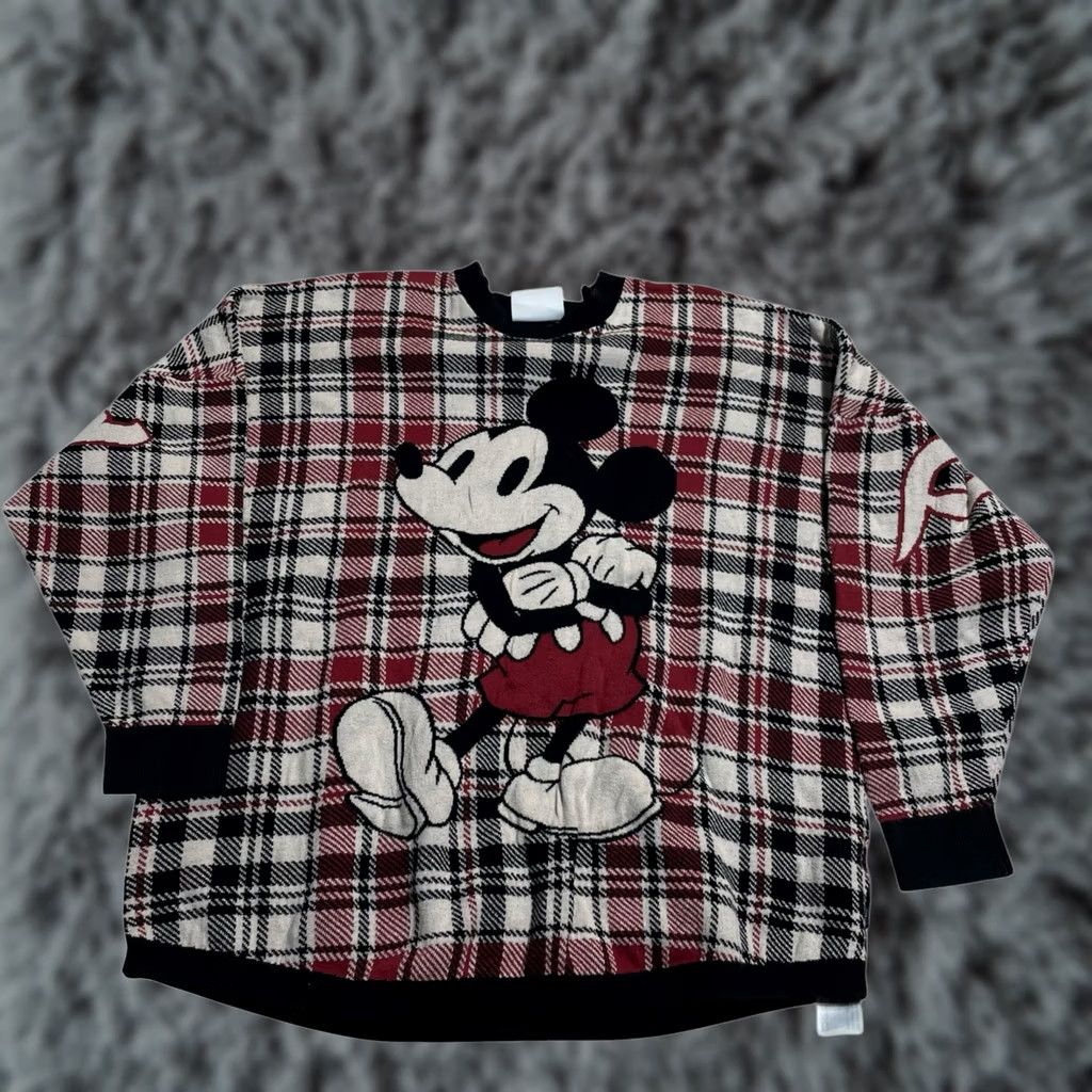Disney VINTAGE Disney Spirit Jersey Mickey Mouse Plaid Crewneck Sweater Women Sz M Size M / US 6-8 / IT 42-44 - 1 Thumbnail