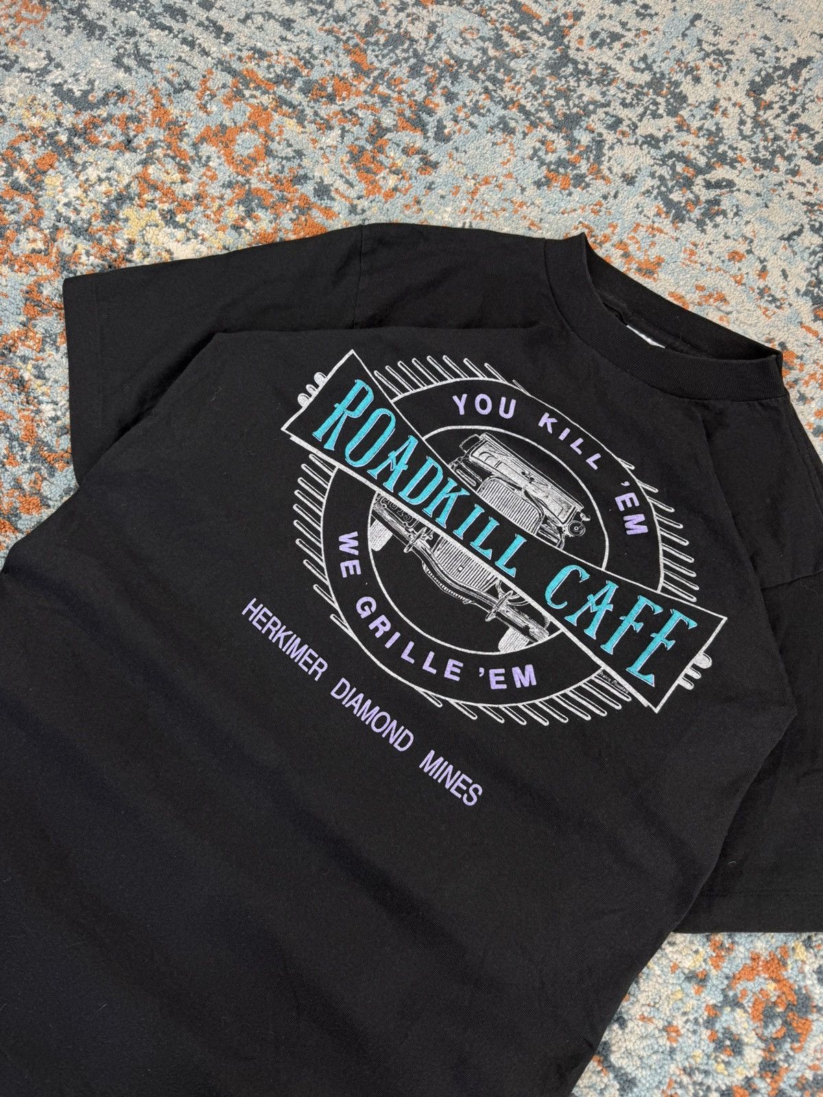 Vintage Vintage 90s Roadkill Cafe tee made in usa single stitch Size US M / EU 48-50 / 2 - 4 Thumbnail