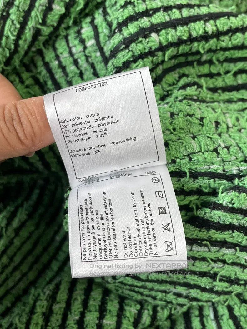 Chanel Chanel Green woven two-pocket jacket Size XXS / US 00 / IT 34 - 8 Thumbnail