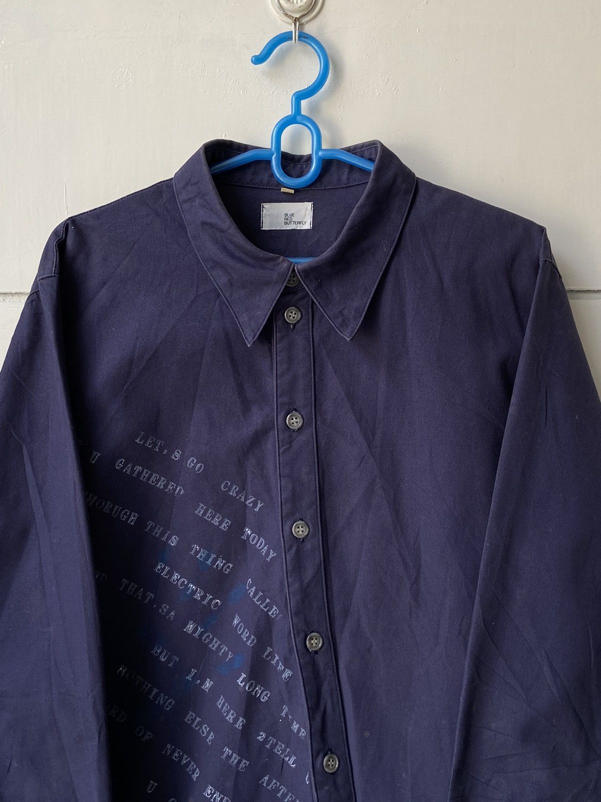 Blue Blue Japan BLUE RED BUTTERFLY Asymetrical Navy Shirt Size US S / EU 44-46 / 1 - 3 Thumbnail