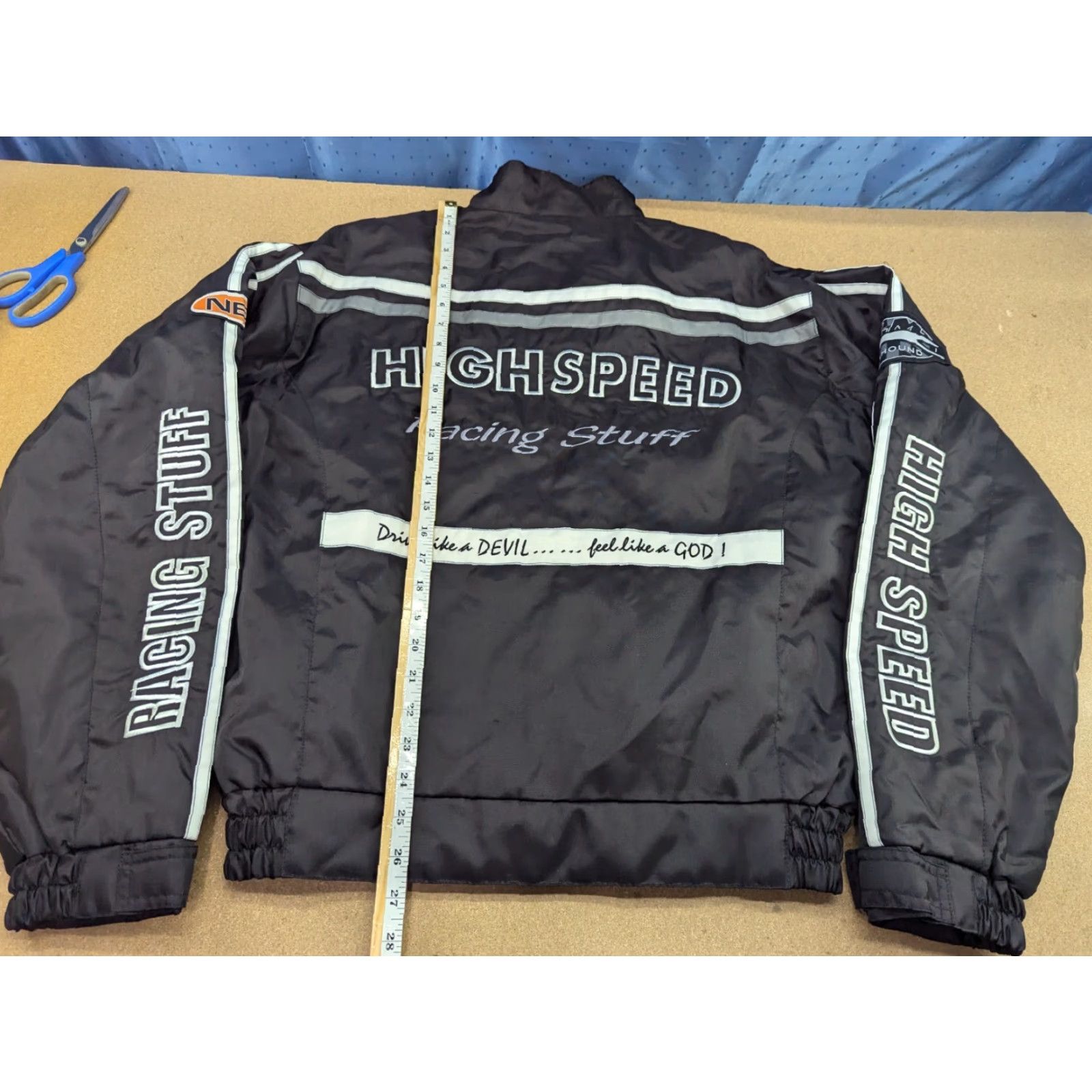 Vintage POLO Motorcycle Jacket Mens Size XL Black High Speed Racing Staff Full Zip Waterproof Vintage Nylon Solid Long Jacket Size US XL / EU 56 / 4 - 7 Thumbnail