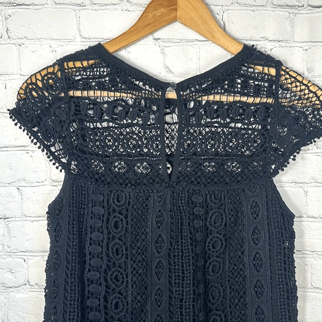 Anthropologie Anthropologie Maeve Dress XS Black Crocheted Lace Lined Party Size XS / US 0-2 / IT 36-38 - 4 Thumbnail