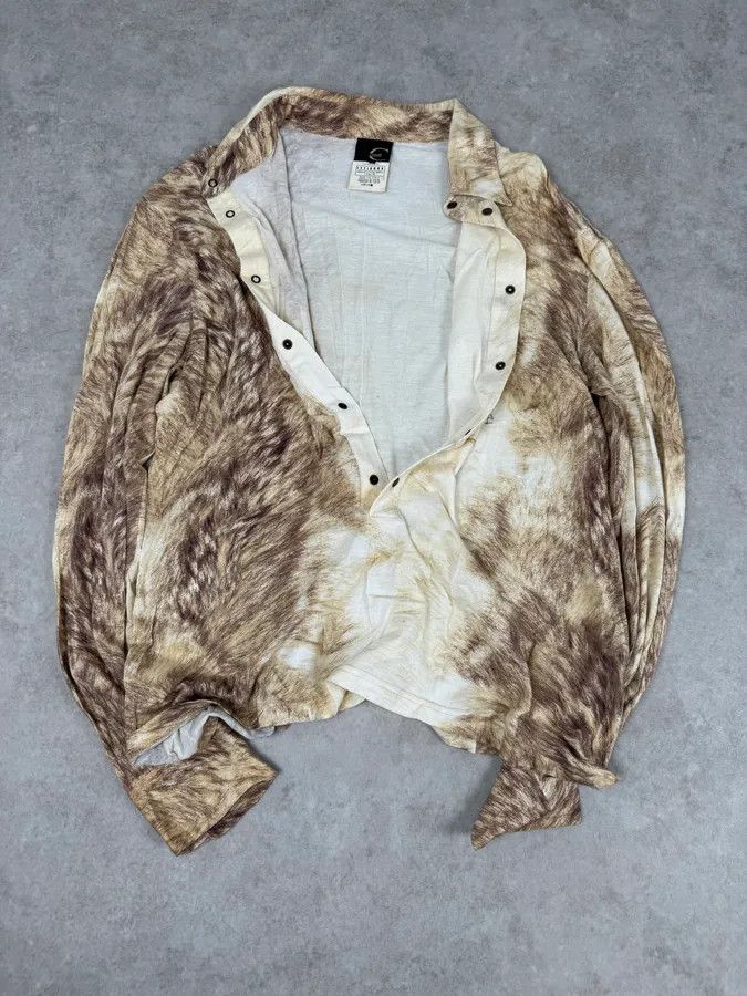 Just Cavalli AW2005 Cavalli White & Fur Effect Shirt Size US M / EU 48-50 / 2 - 8 Thumbnail