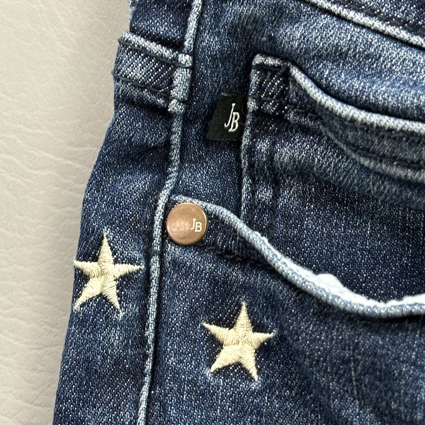 Denime Judy Blue Jeans Women’s 5/27 Dark Wash Denim Embroidered Star Skinny Fit Stretch Jeans Size 27" / US 4 / IT 40 - 6 Thumbnail
