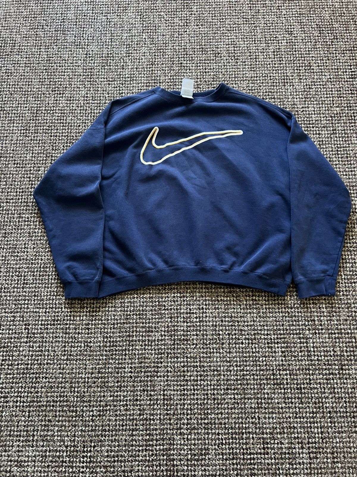 Nike Vintage 90s Nike Swoosh Sweatshirt Blue Size L Rare Size US L / EU 52-54 / 3 - 4 Thumbnail