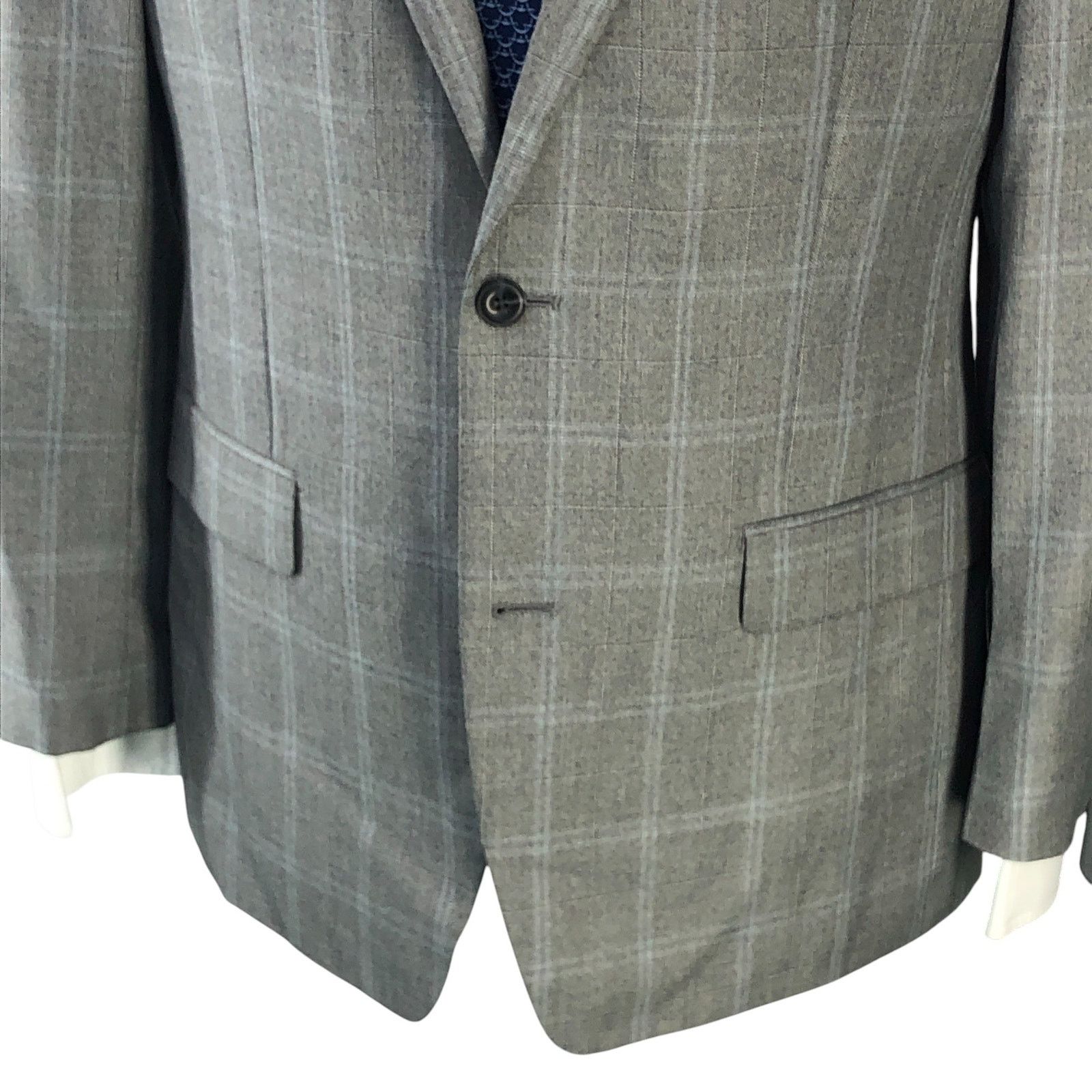 Michael Kors Michael Kors 42L Sport Coat Jacket Blazer Gray Windowpane Size 42L - 3 Thumbnail