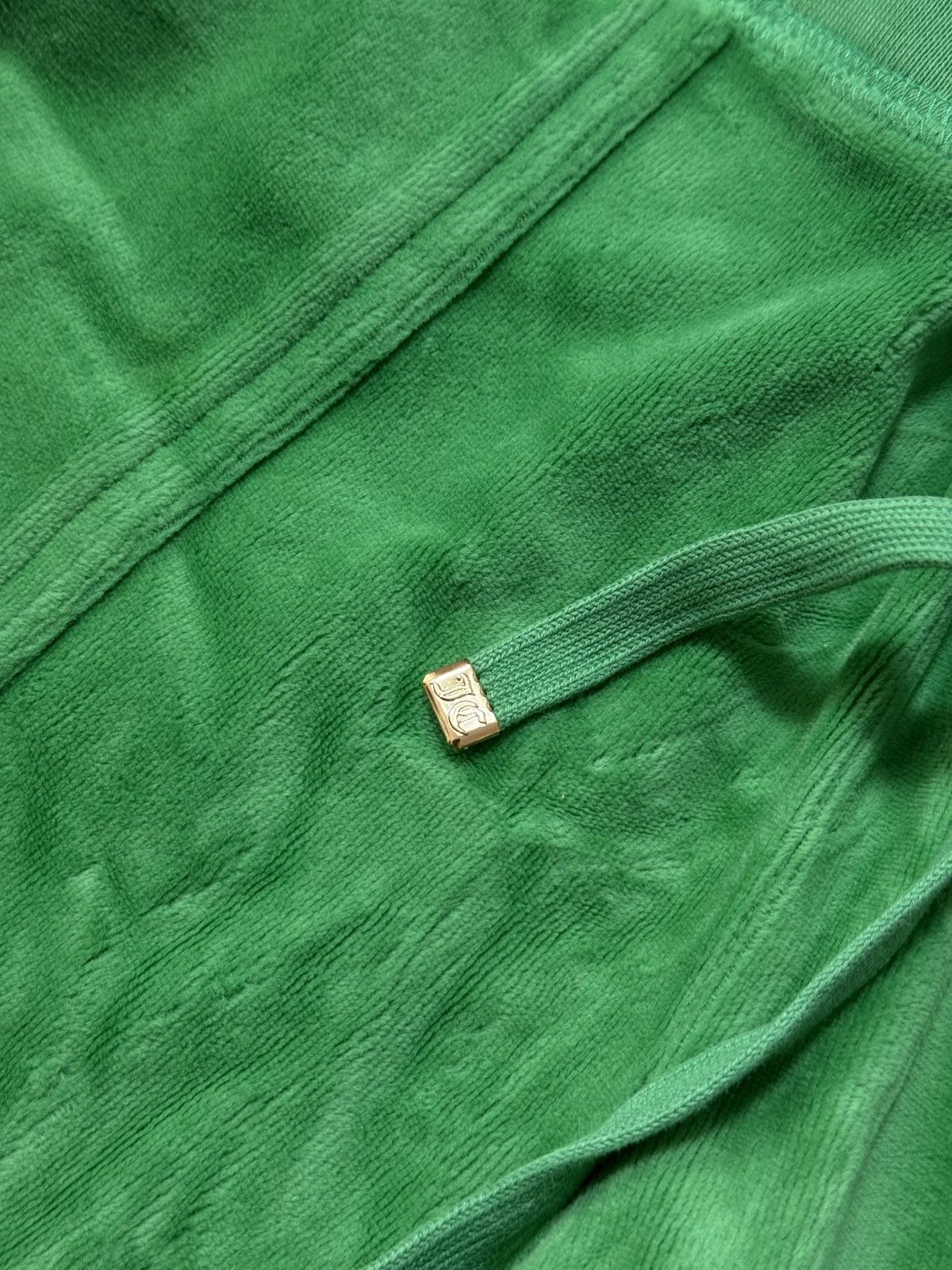 Juicy Couture VINTAGE VELOUR JUICY COUTURE 2000s GREEN PANTS Size 32" / US 10 / IT 46 - 8 Thumbnail