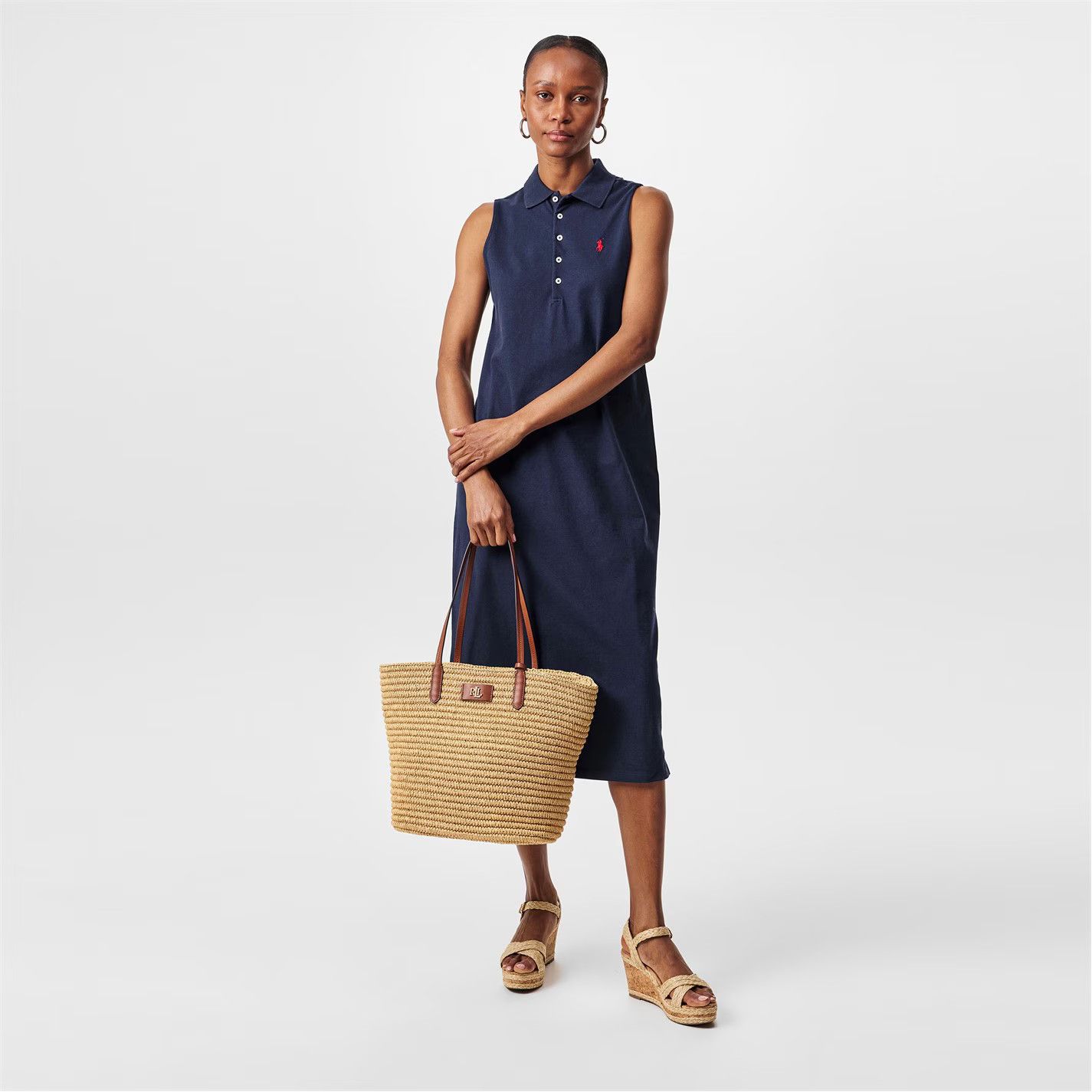 Polo Ralph Lauren o1g2r1mq0825 Stretch-Cotton Sleeveless Polo Dress in Navy Size M / US 6-8 / IT 42-44 - 6 Thumbnail